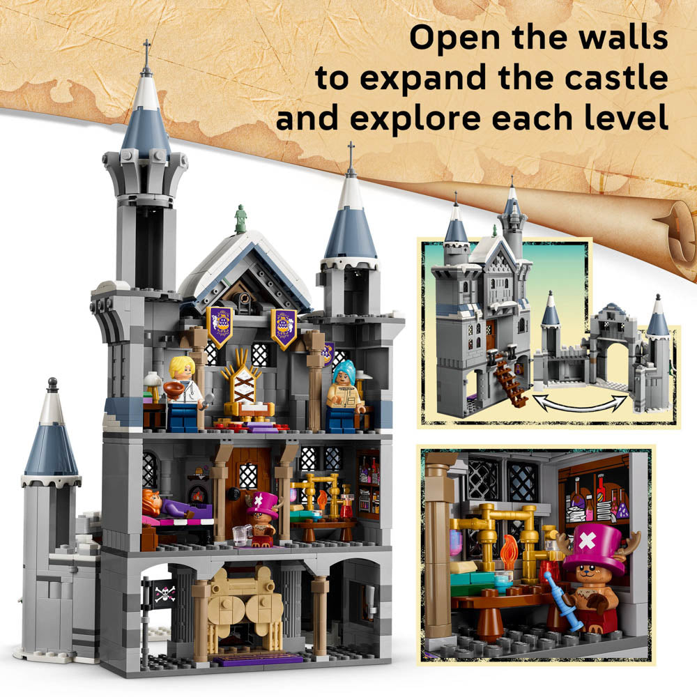 Open the castle walls in the LEGO 75645 ONE PIECE Battle at Drum Castle set