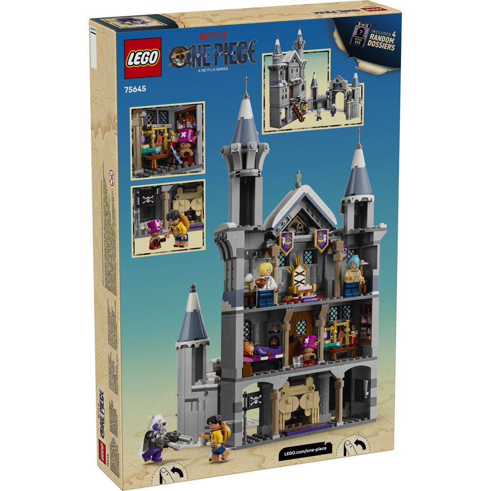 Back packaging of the LEGO 75645 ONE PIECE Battle at Drum Castle set
