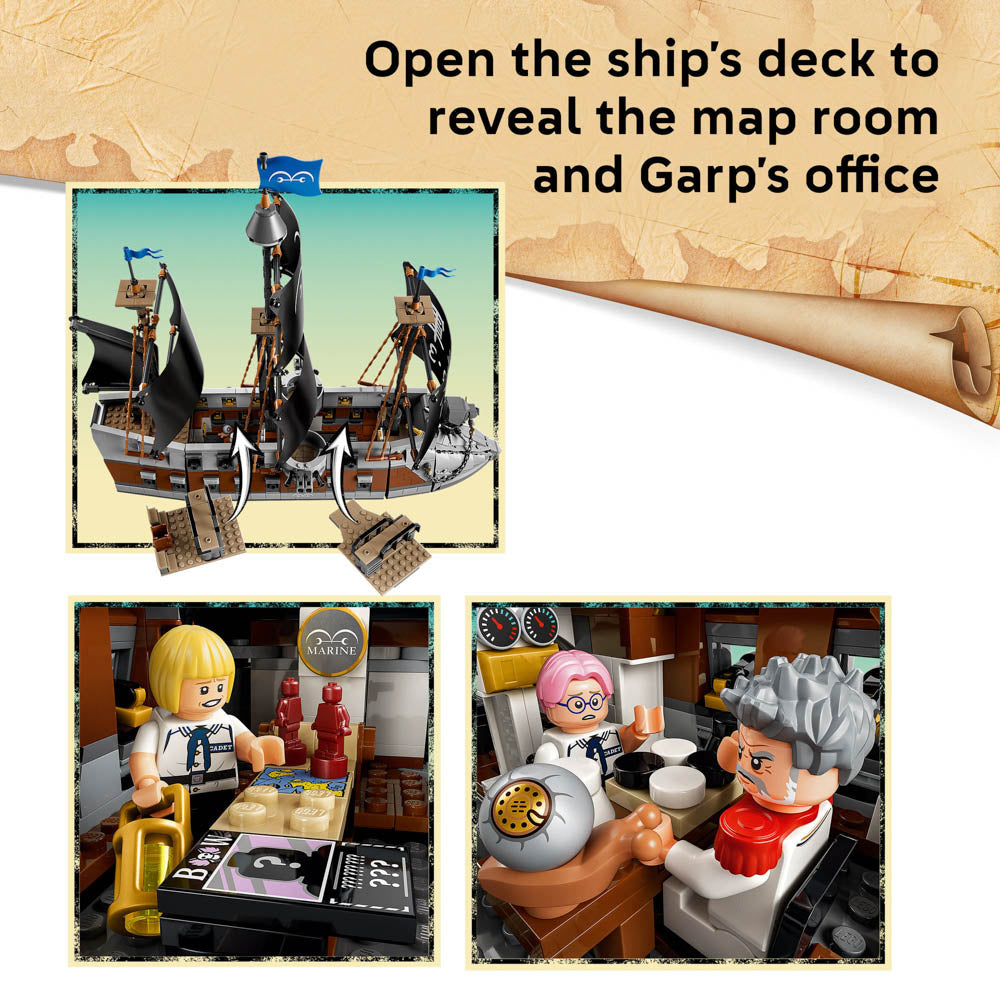 Map room inside the LEGO 75646 ONE PIECE Garp's Marine Battleship Ship set
