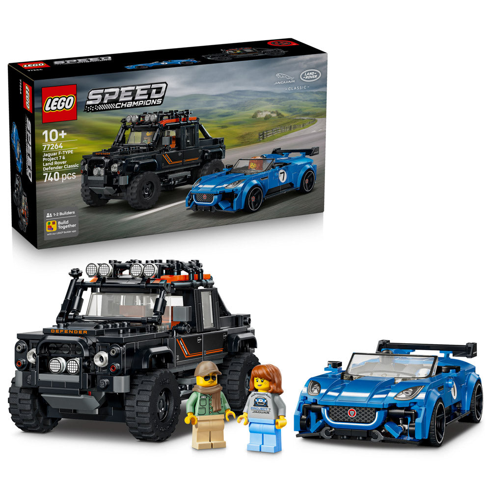 Assembled LEGO 77264 Speed Champions Jaguar Project 7 & Land Rover Defender set