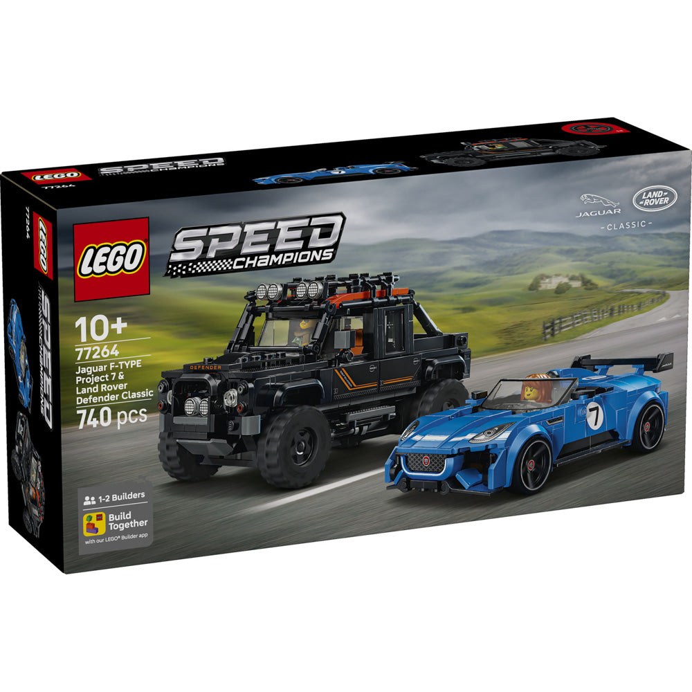 LEGO 77264 Speed Champions Jaguar Project 7 & Land Rover Defender set, in packaging