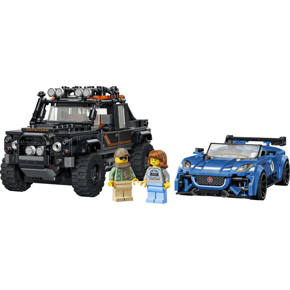 Assembled LEGO 77264 Speed Champions Jaguar Project 7 & Land Rover Defender set