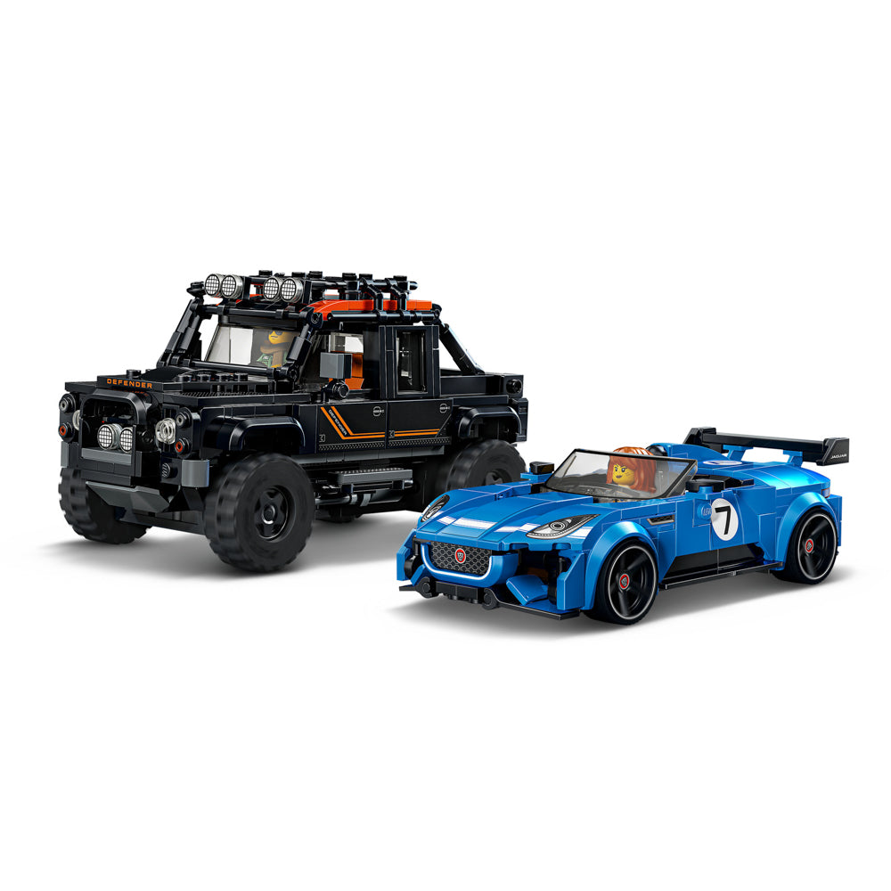 Assembled LEGO 77264 Speed Champions Jaguar Project 7 & Land Rover Defender set