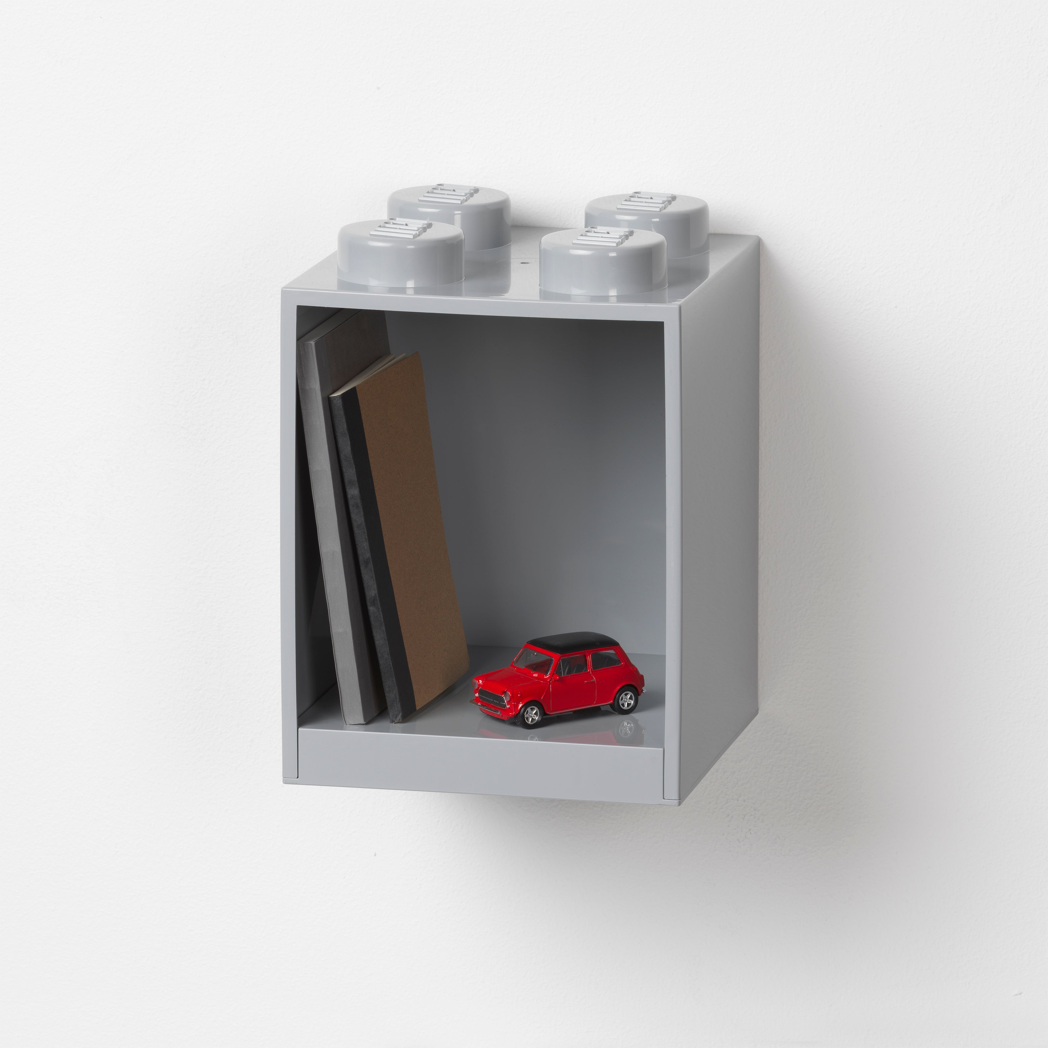 LEGO Brick Shelf 4 Knobs Grey