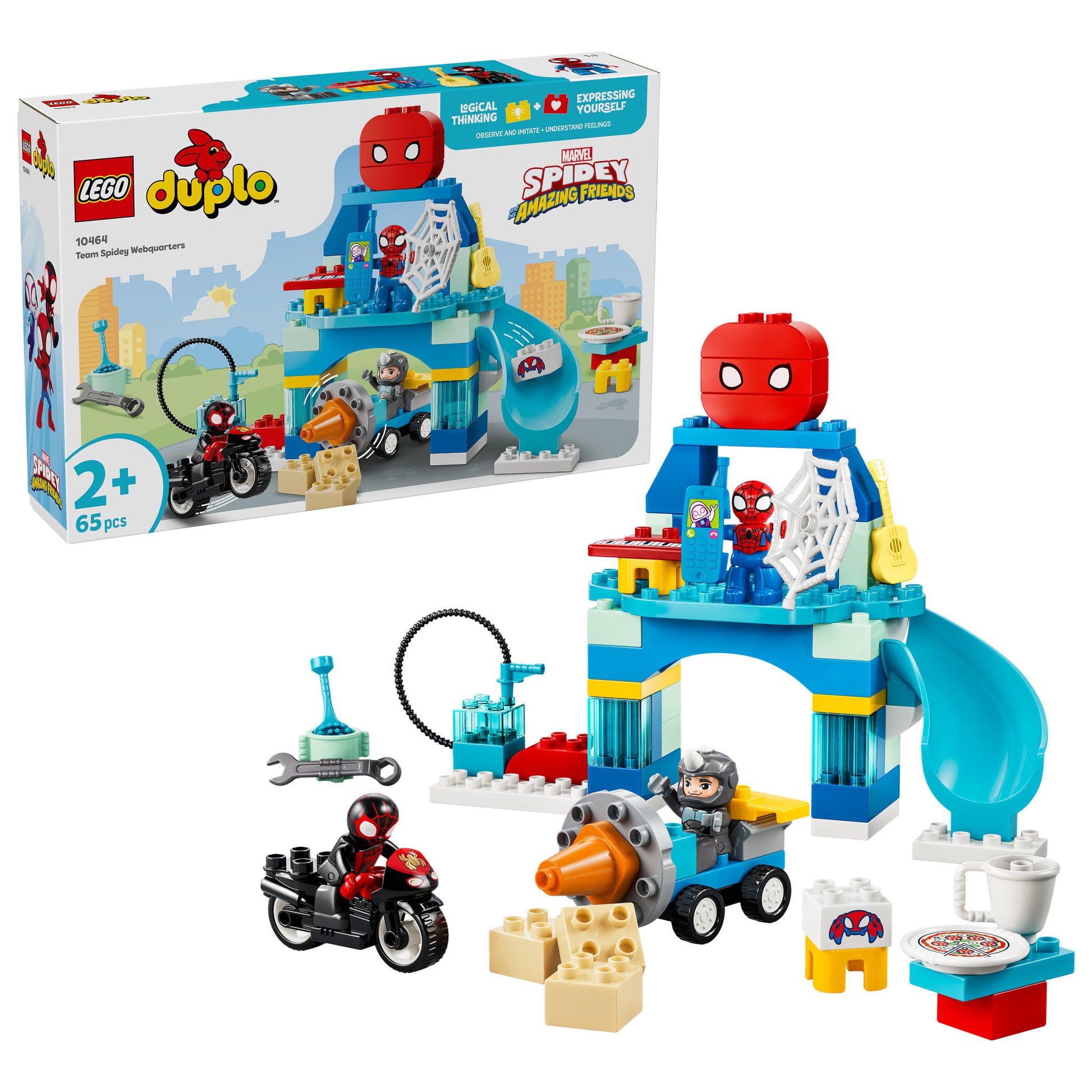 LEGO 10464 DUPLO Disney Team Spidey Webquarters Set assembled, and in packaging