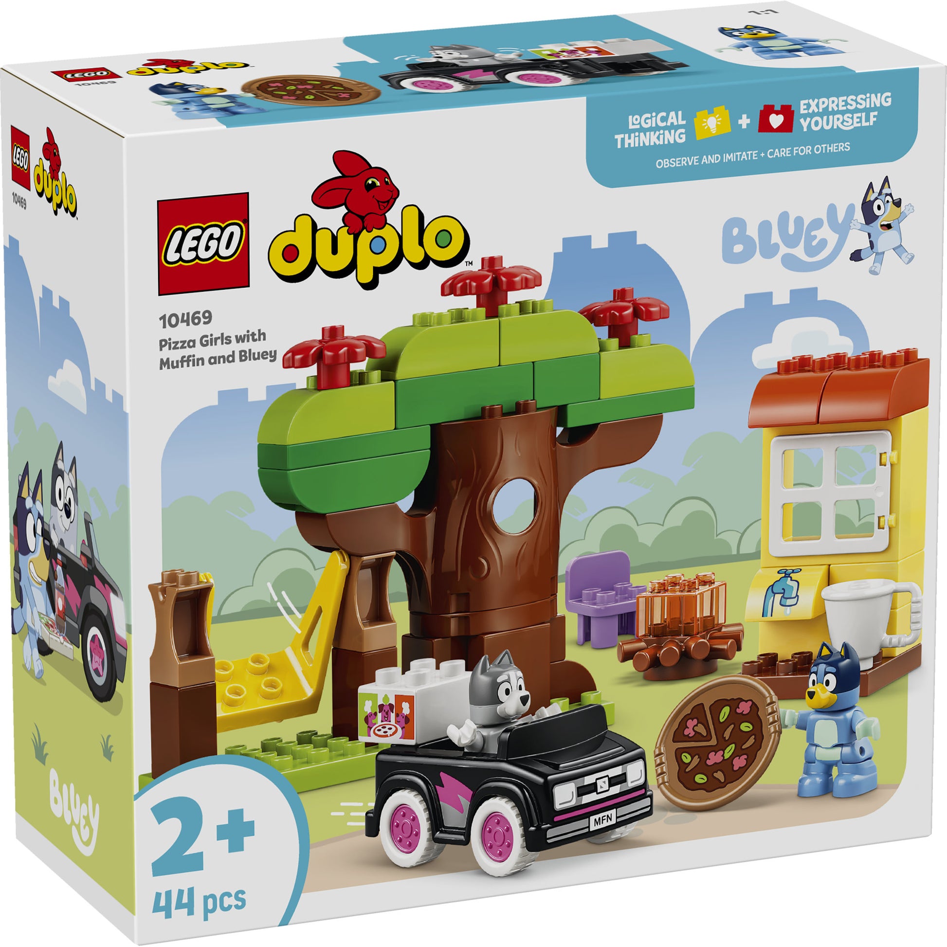 LEGO 10469 DUPLO Bluey Tree Swing Car Pizza Girls with Muffin and Bluey Set in packaging