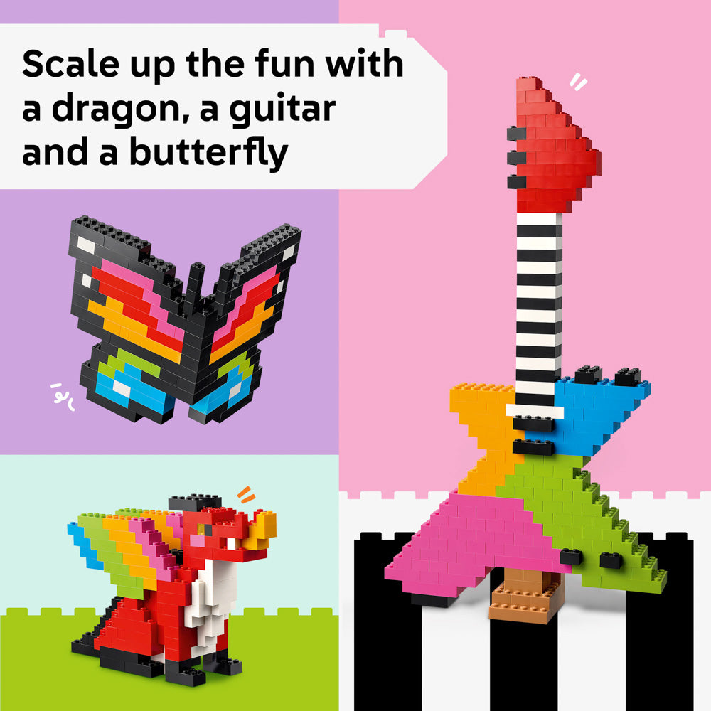 Build a Dragon, guitar or butterfly with the LEGO 11045 Classic Creative Colourful Bricks Blocks Loose Free-play Set