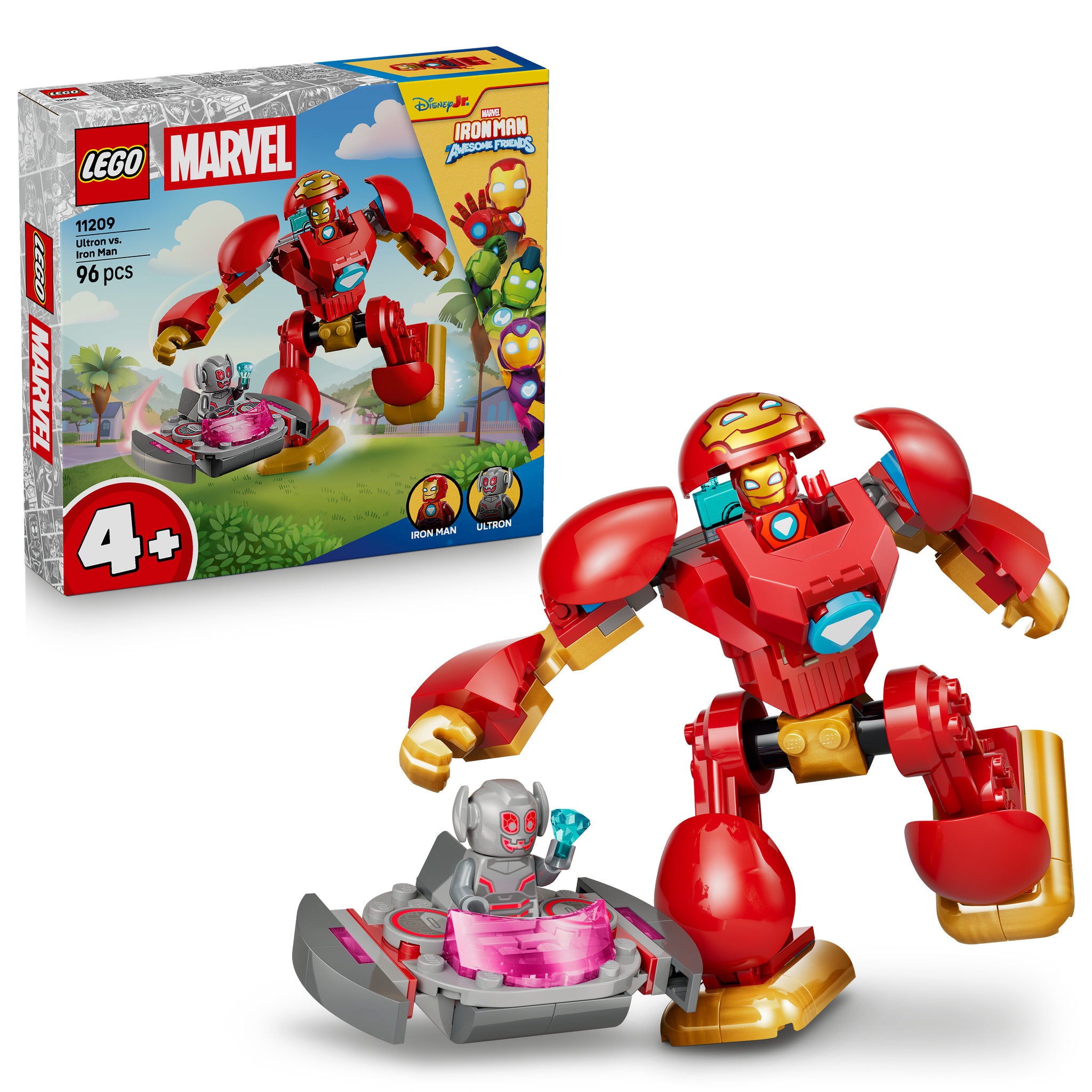 LEGO 11209 Disney Junior Marvel Ultron vs. Iron Man Set assembled, and in packaging
