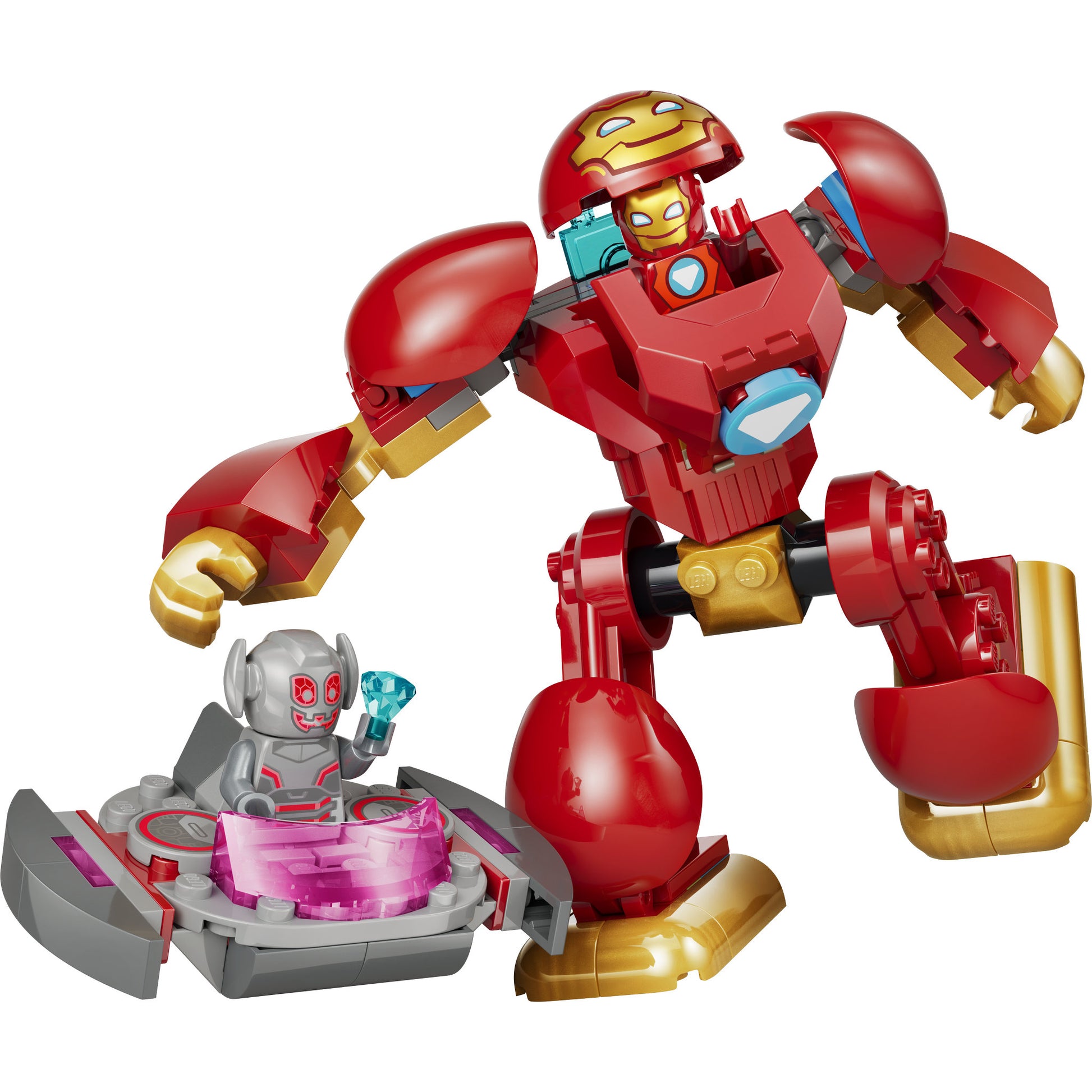 Assembled iron man and ultron in the LEGO 11209 Disney Junior Marvel Ultron vs. Iron Man Set