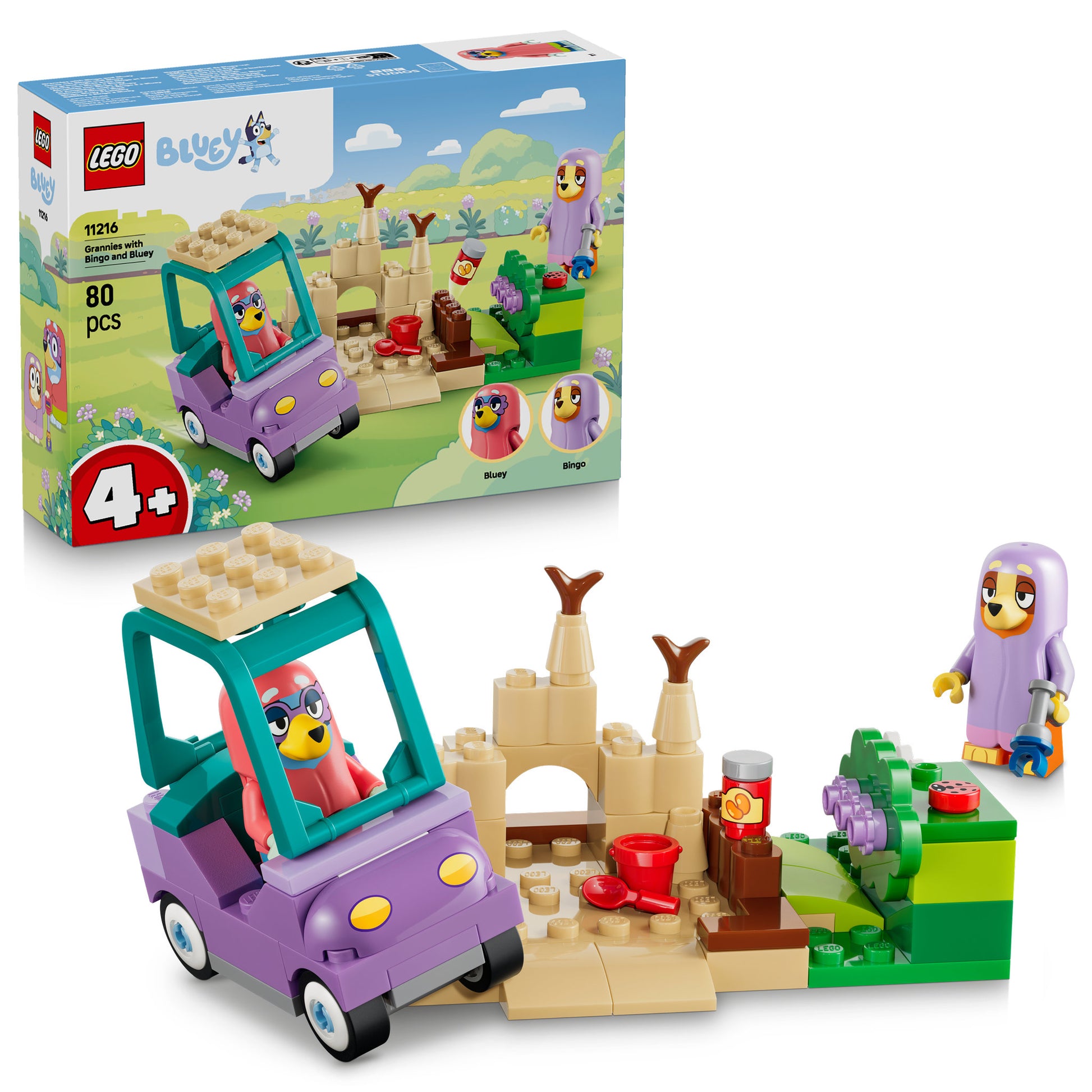 LEGO 11216 Bluey Grannies Disguise with Bingo and Bluey Set assembled, and in packaging