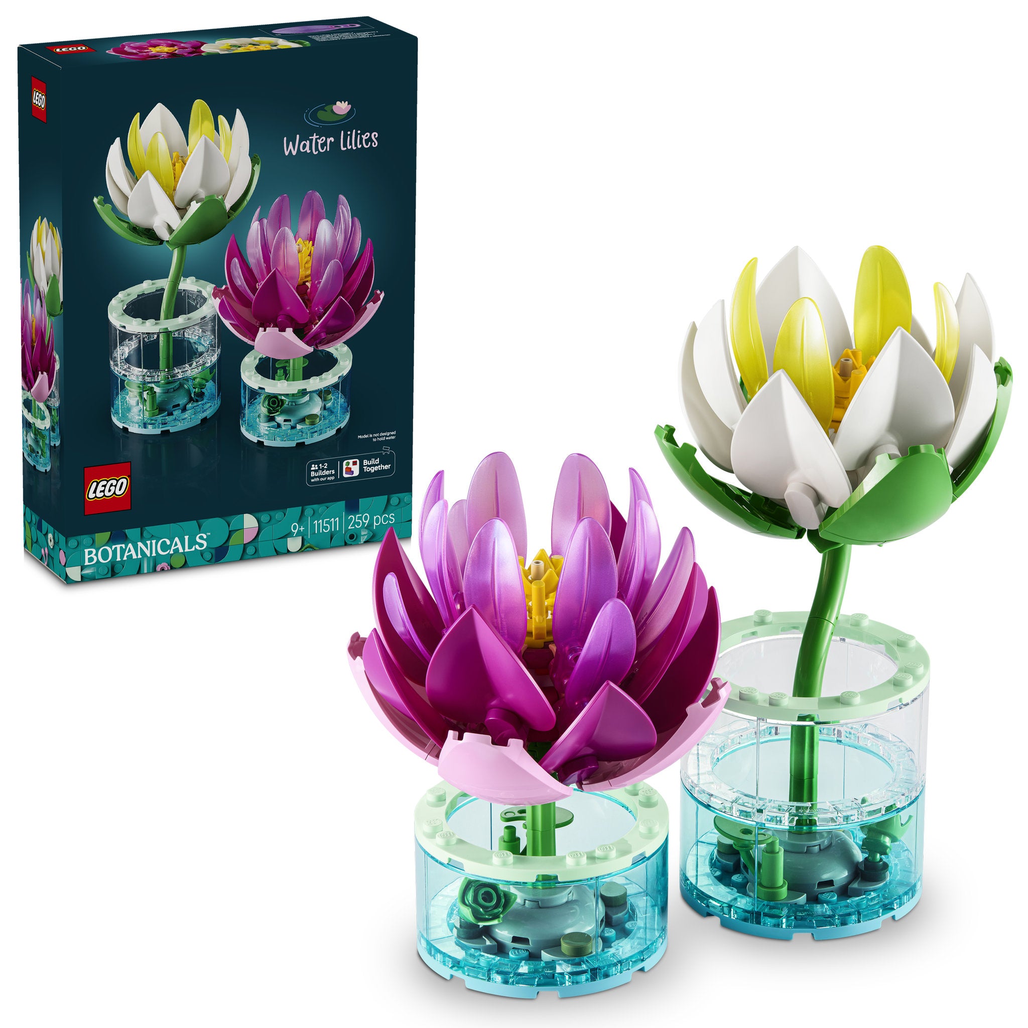 LEGO 11511 Botanicals Water Lilies Flowers in Vase Set assembled, and in packaging