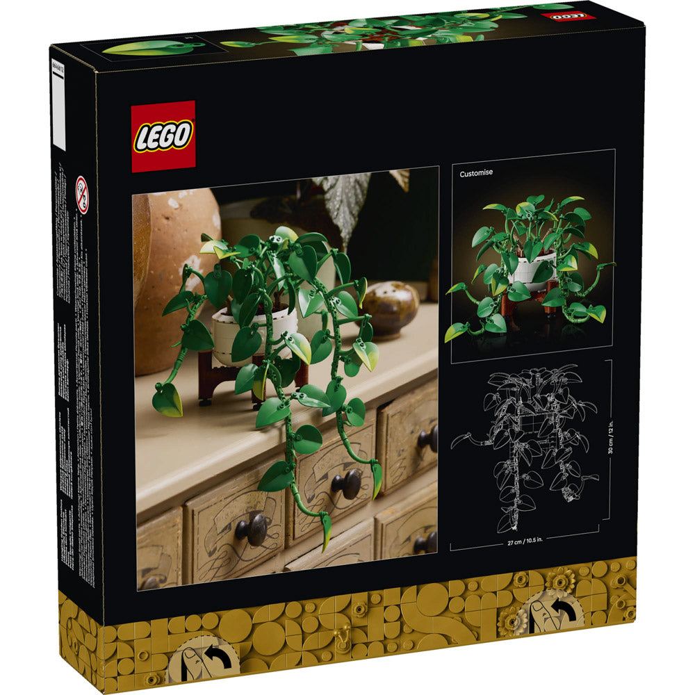 Back packaging of the LEGO 11512 Botanicals Hanging Golden Pothos set