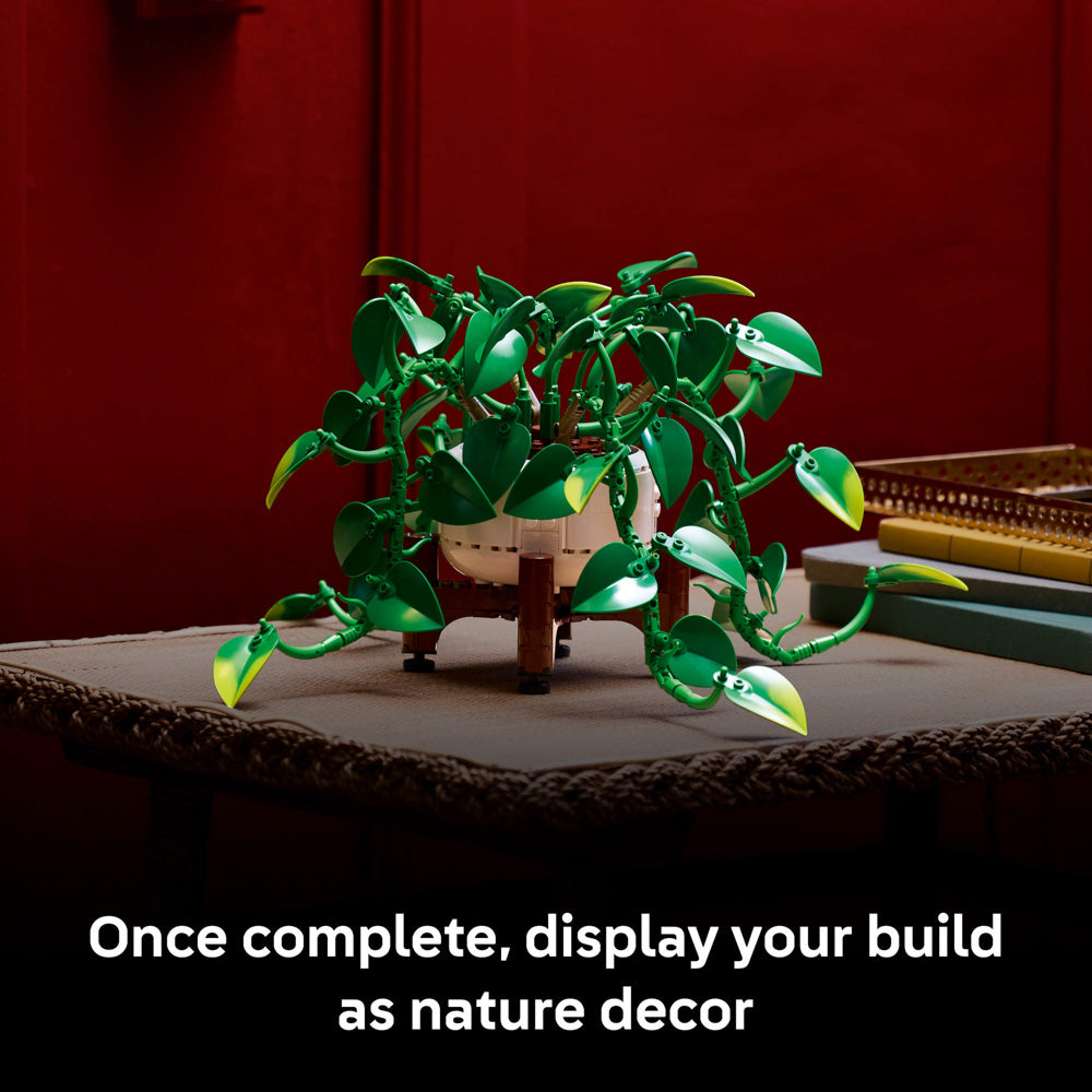 Display your assembled LEGO 11512 Botanicals Hanging Golden Pothos set 
