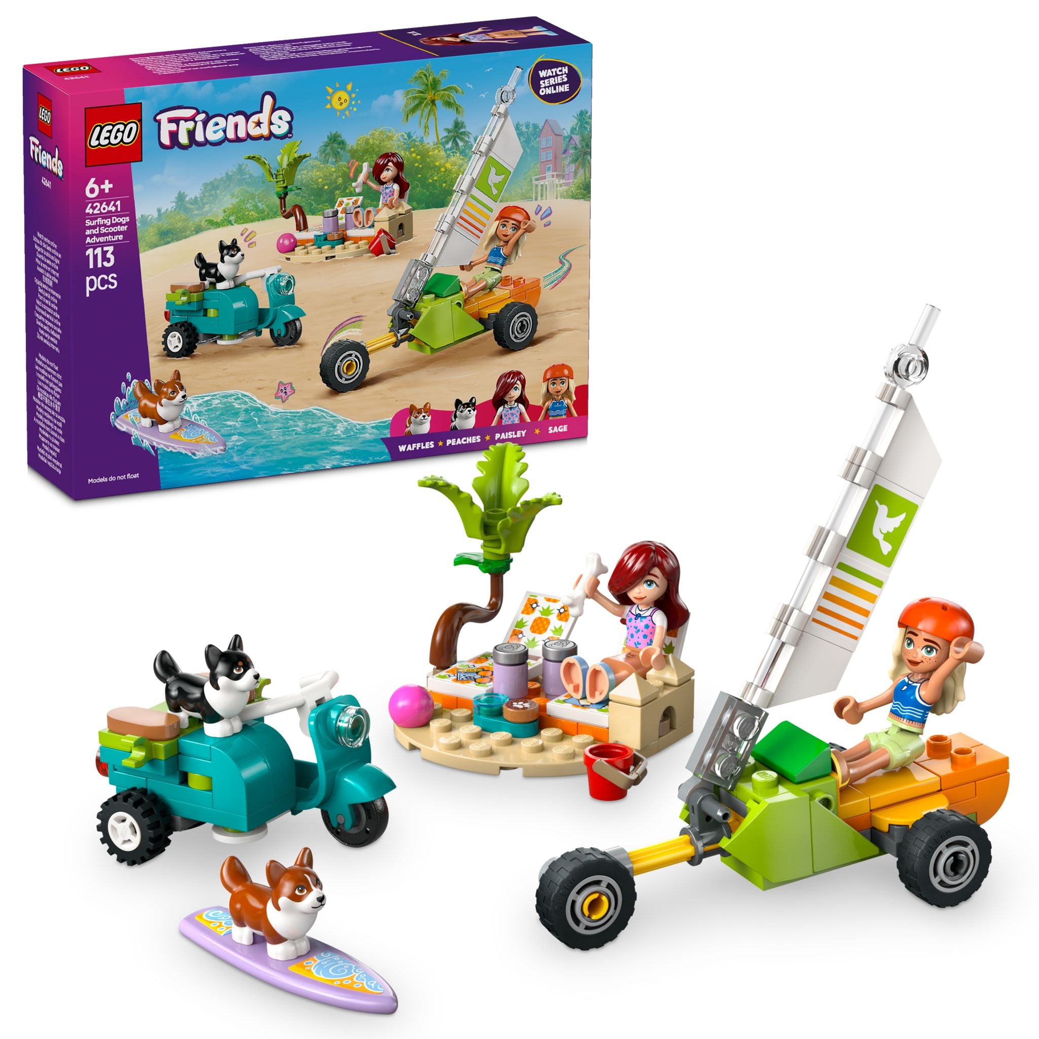 LEGO 42641 Friends Surfing Dogs and Scooter Adventure – Toyworld NZ