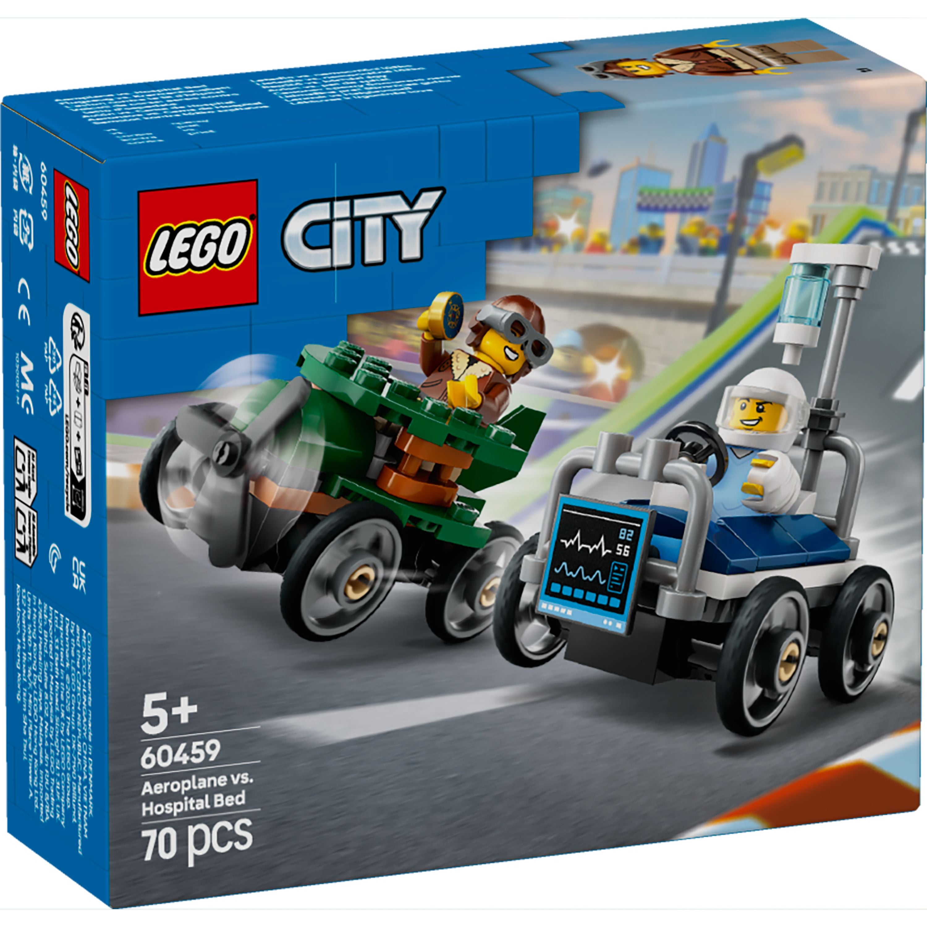 LEGO 60459 City Airplane vs. Hospital Bed Race Car Pack