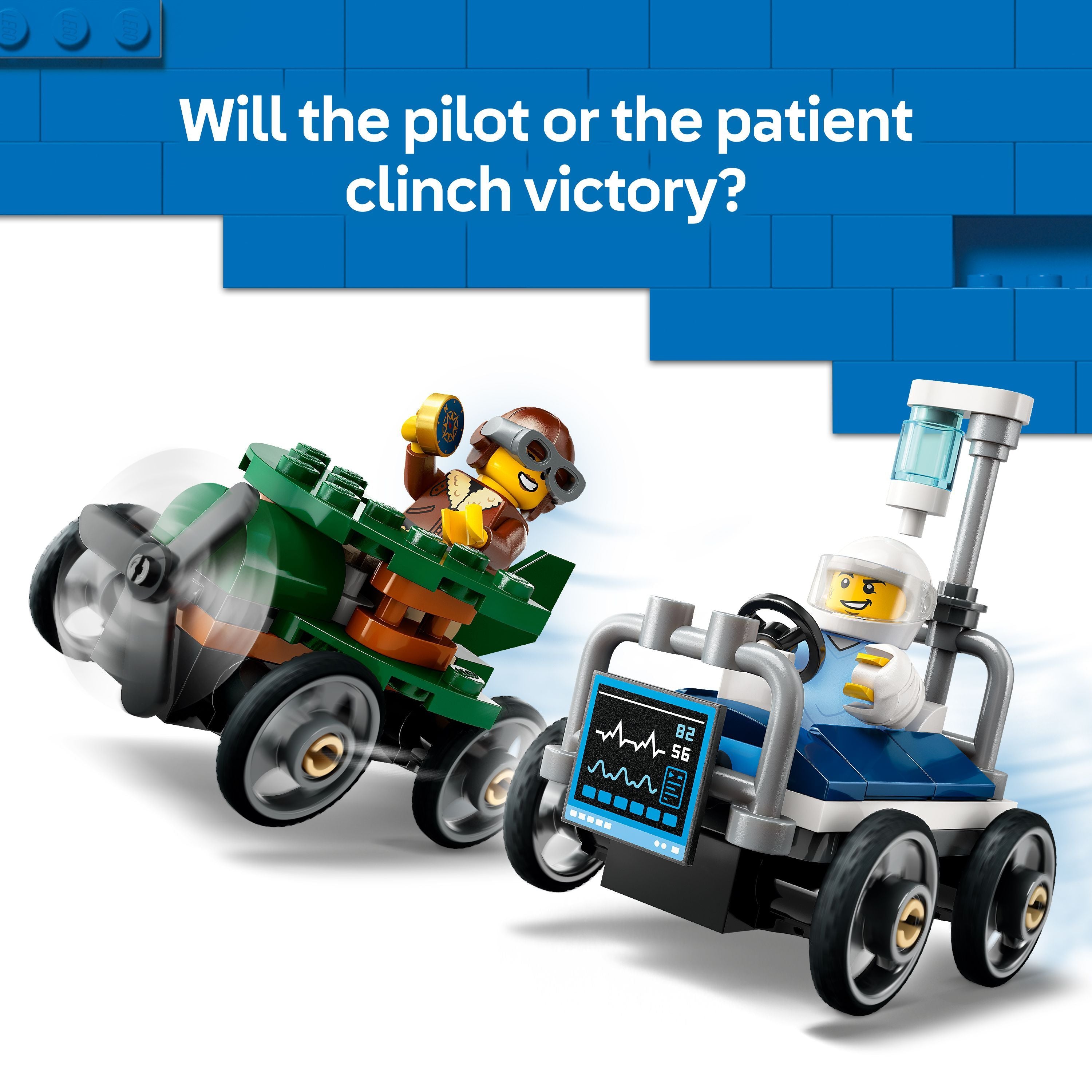 LEGO 60459 City Airplane vs. Hospital Bed Race Car Pack