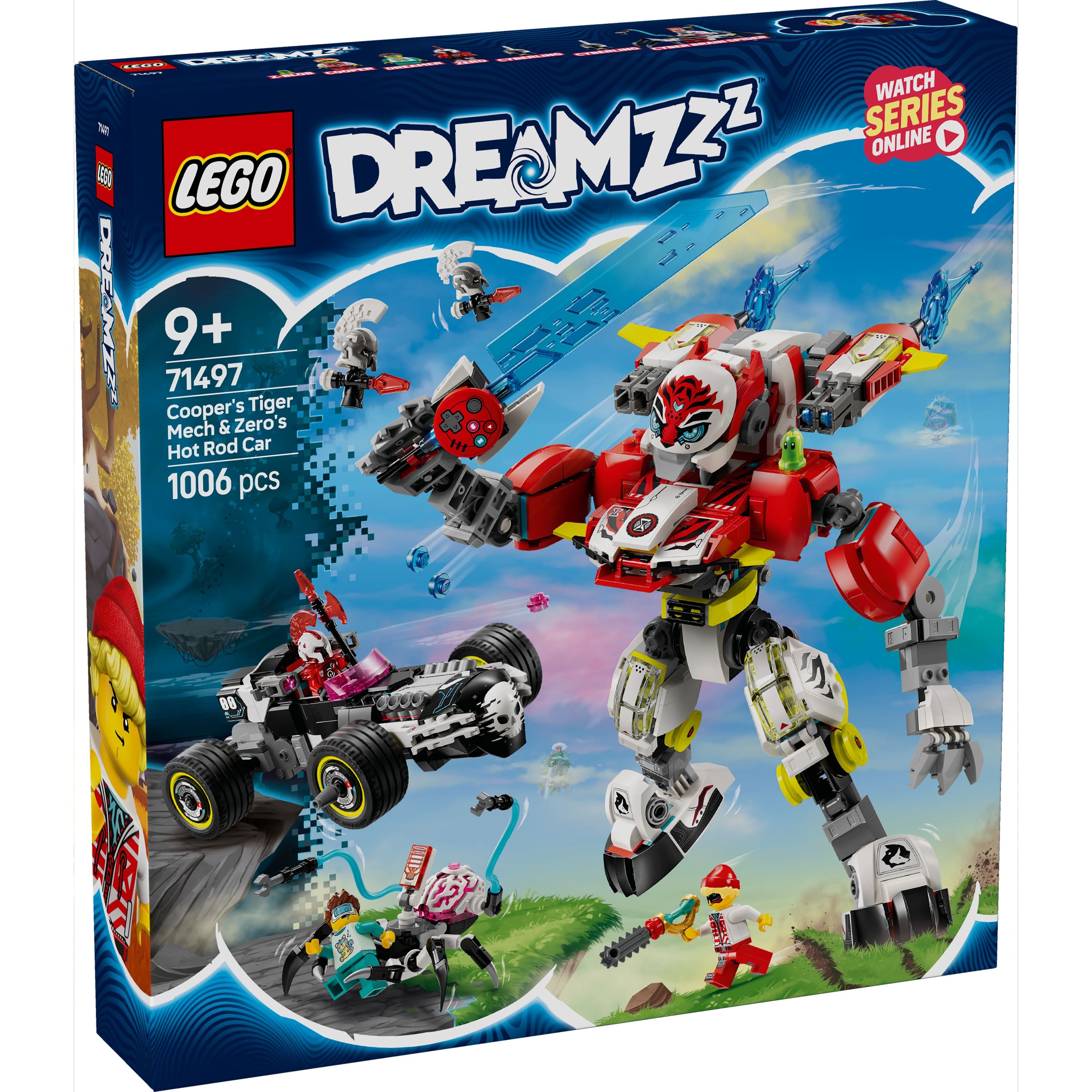 LEGO 71497 DREAMZzz Cooper's Tiger Mech & Zero's Hot Rod Car