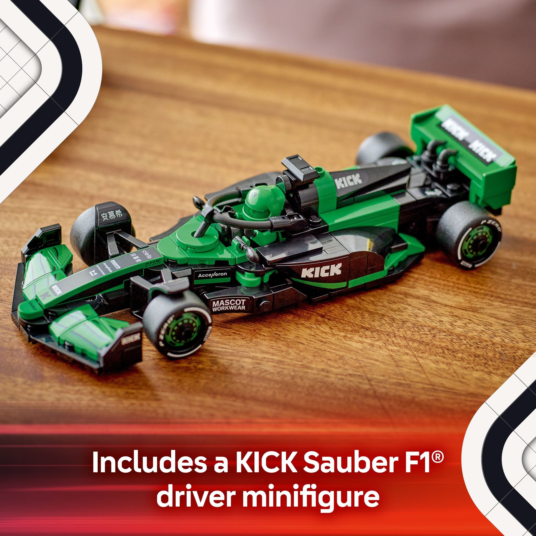 LEGO Speed Champions Auto da Corsa KICK Sauber F1 Team C44 Macchina Giocattolo da Collezione con LEGO Speed Champions Auto da Corsa KICK Sauber F1 Team C44 Macchina Giocattolo da Collezione con