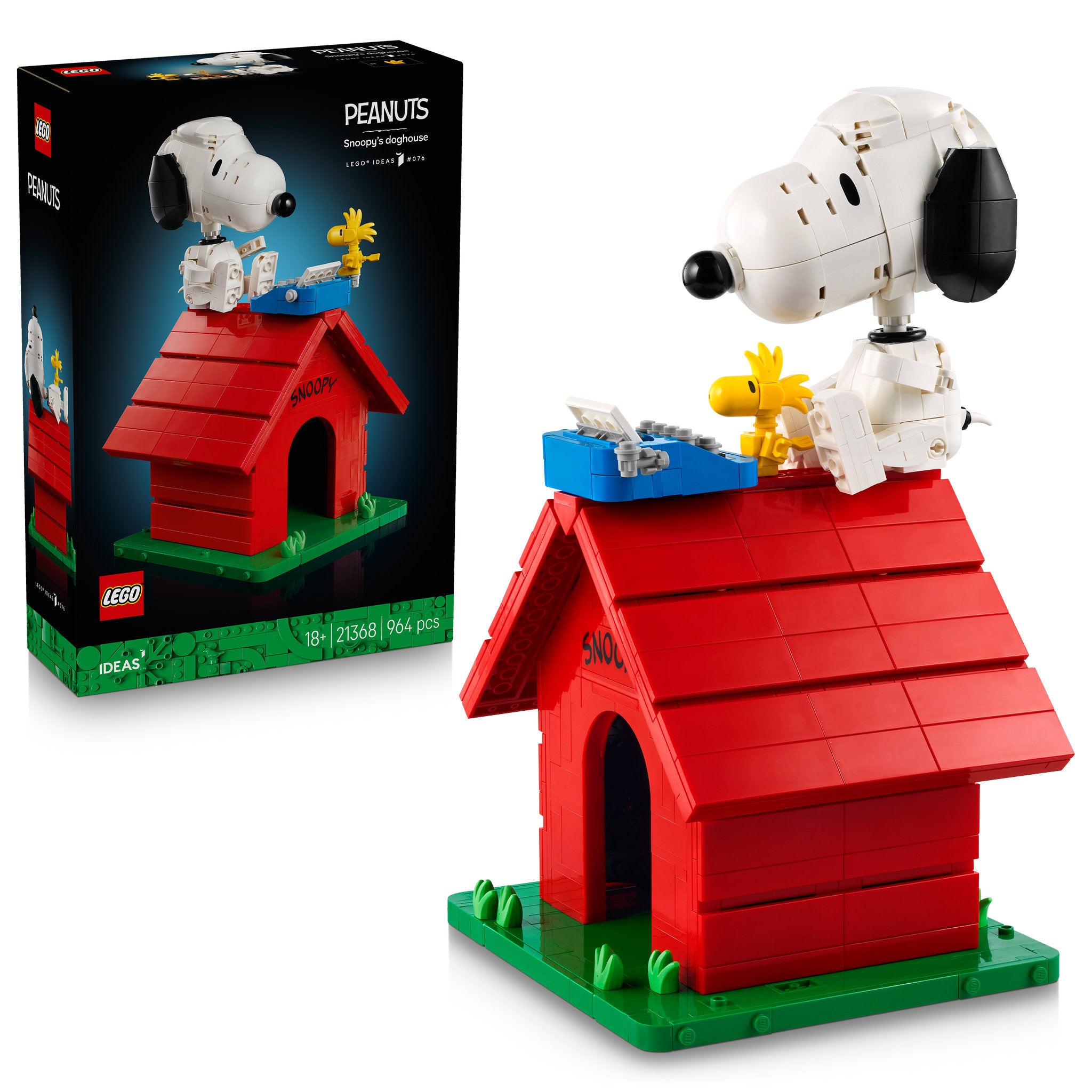 LEGO 21368 Ideas Peanuts: Snoopy's Doghouse Set assembled, and in packaging