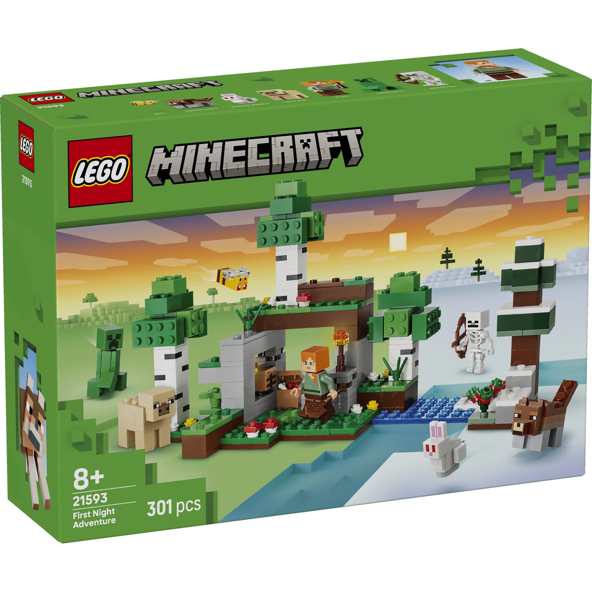 LEGO 21593 Minecraft First Night Adventure Birch Forest Set in packaging