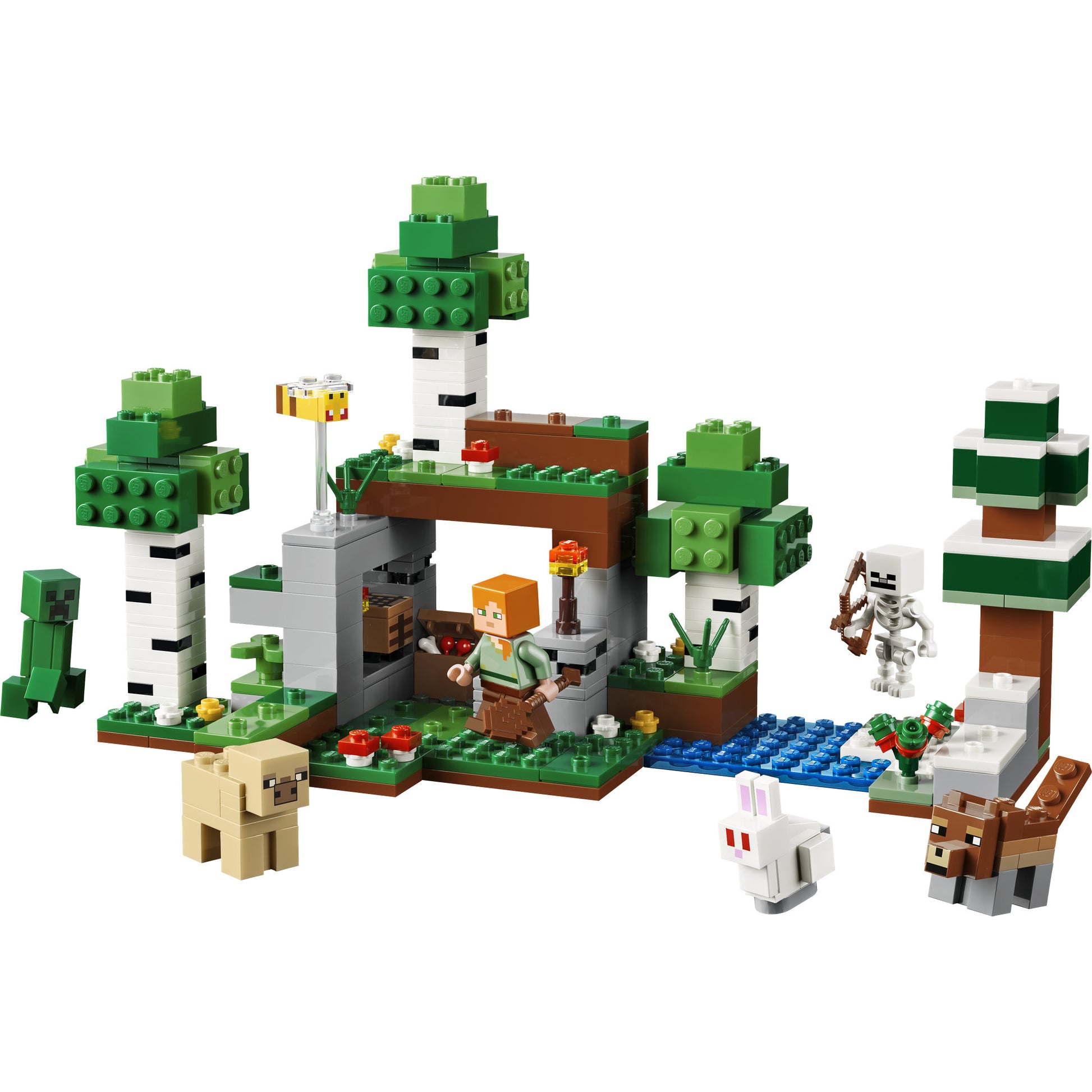 Assembled LEGO 21593 Minecraft First Night Adventure Birch Forest Set