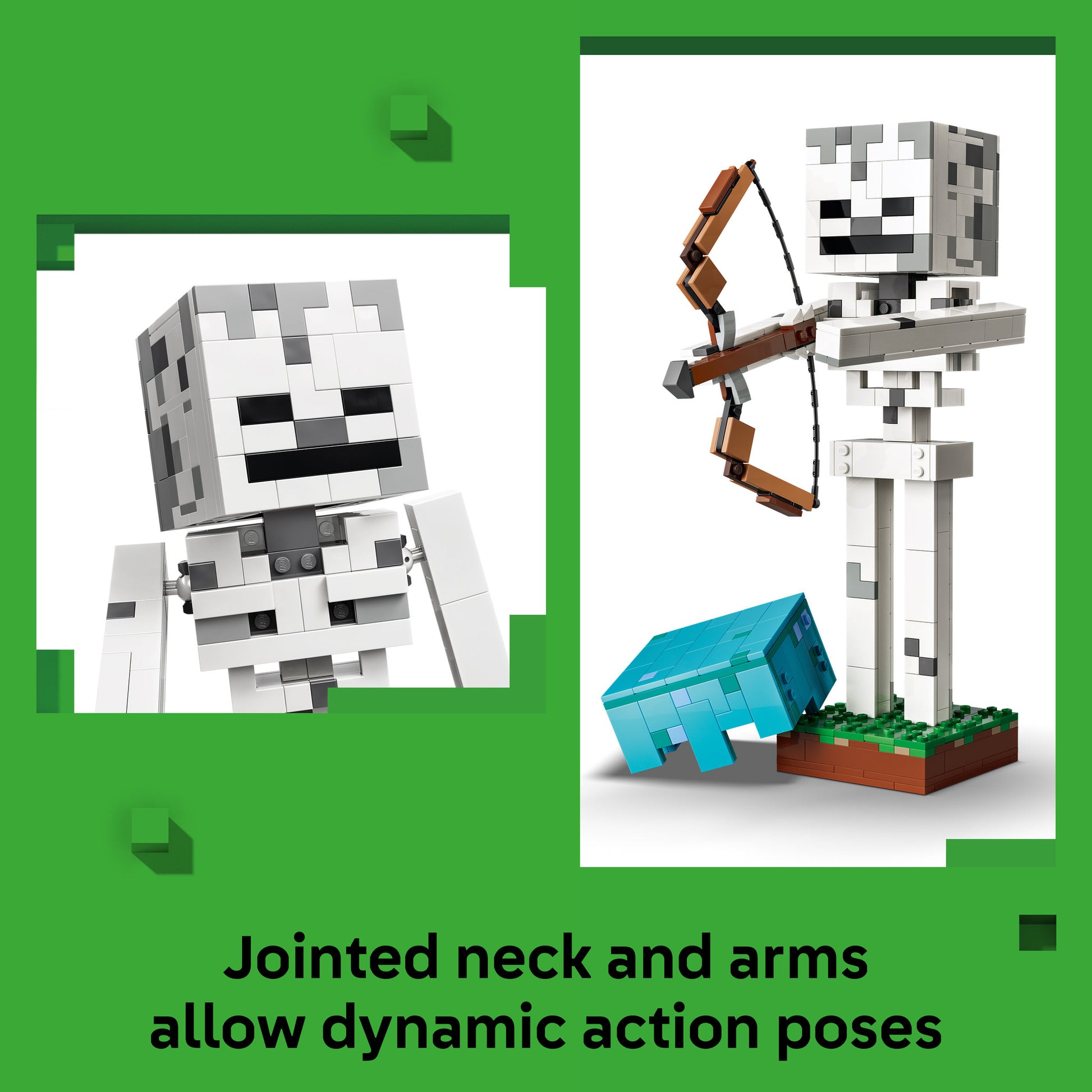 Jointed neck and arms of the LEGO 21594 Minecraft The Skeleton Set