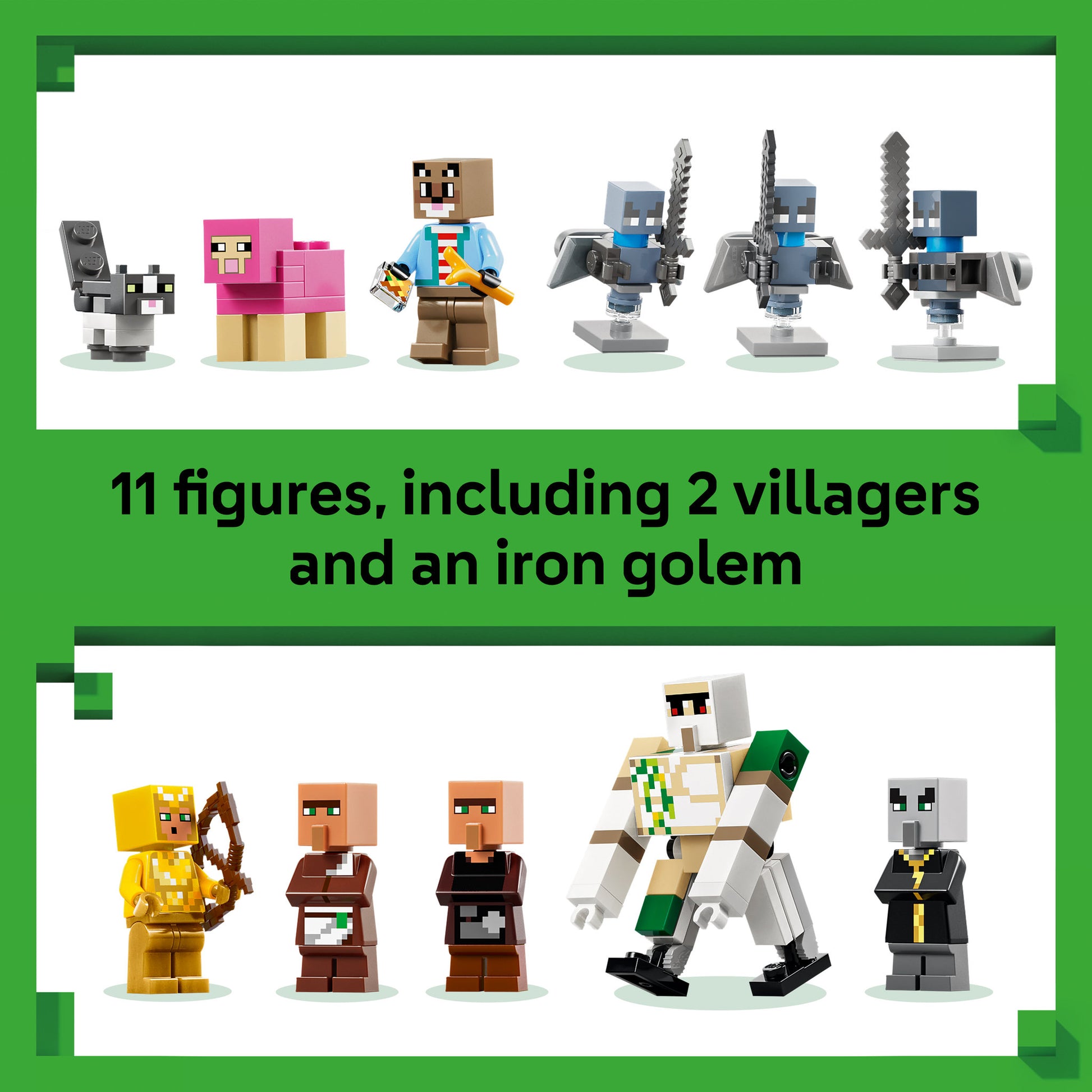 Figures included in the LEGO 21596 Minecraft The Village Attack Set