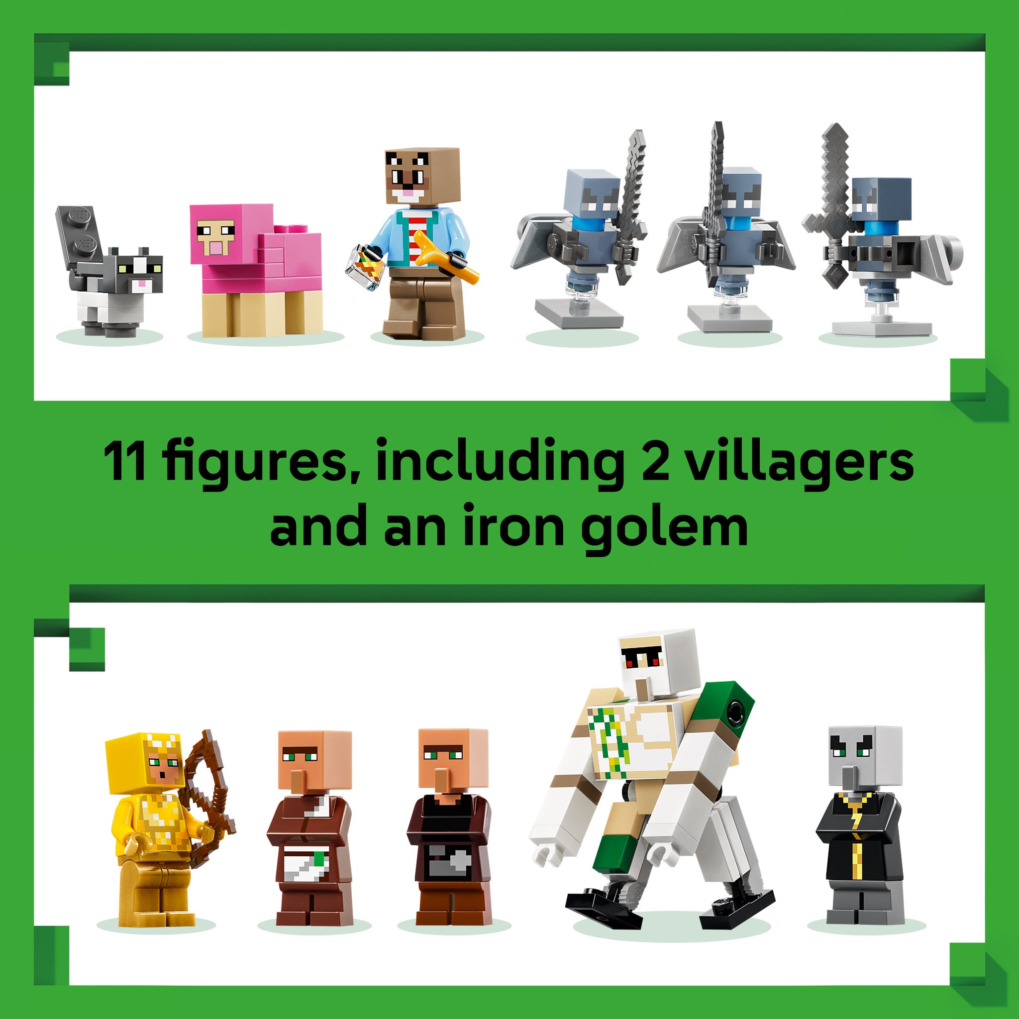 Figures included in the LEGO 21596 Minecraft The Village Attack Set