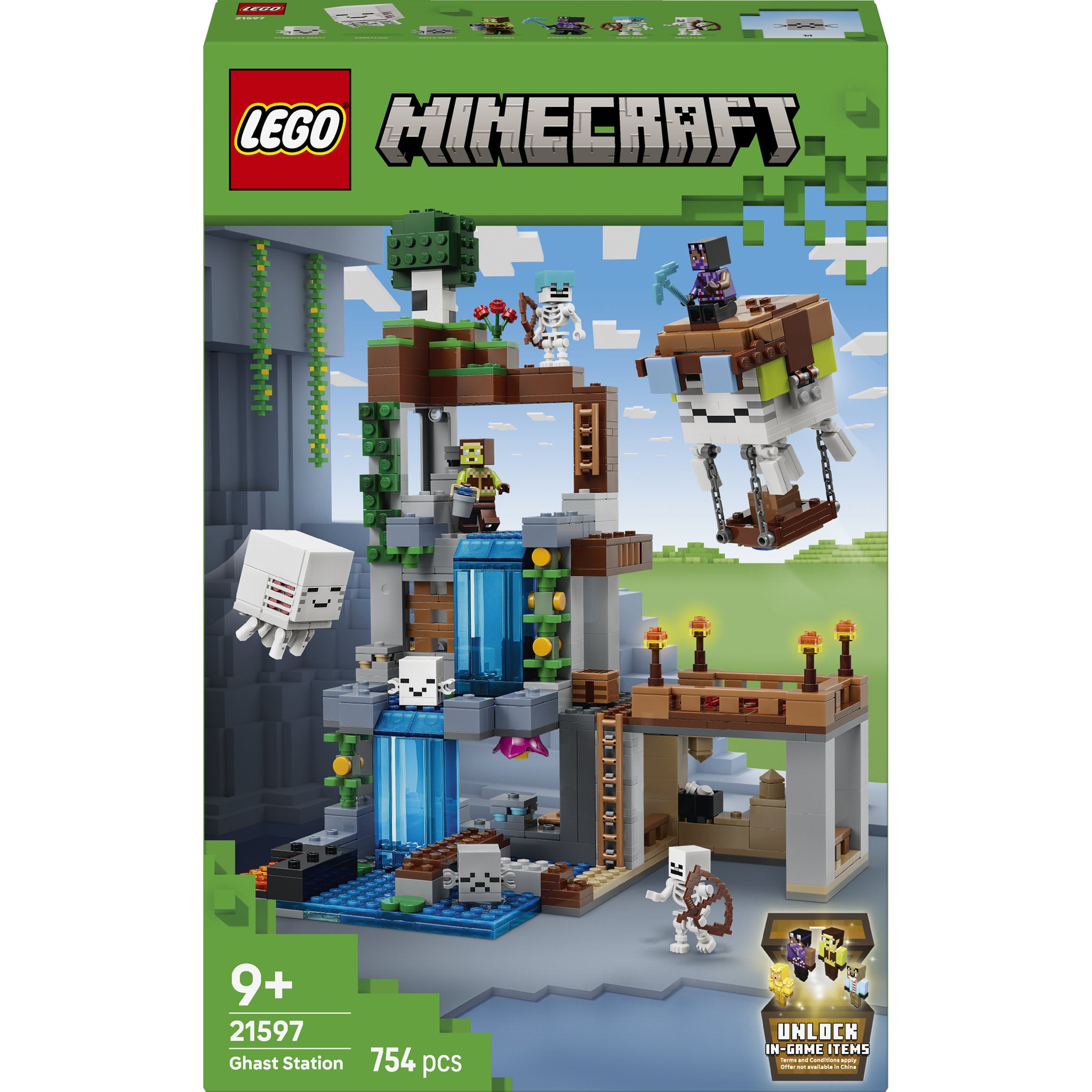LEGO 21597 Minecraft Ghast Station Waterfall Set in packaging