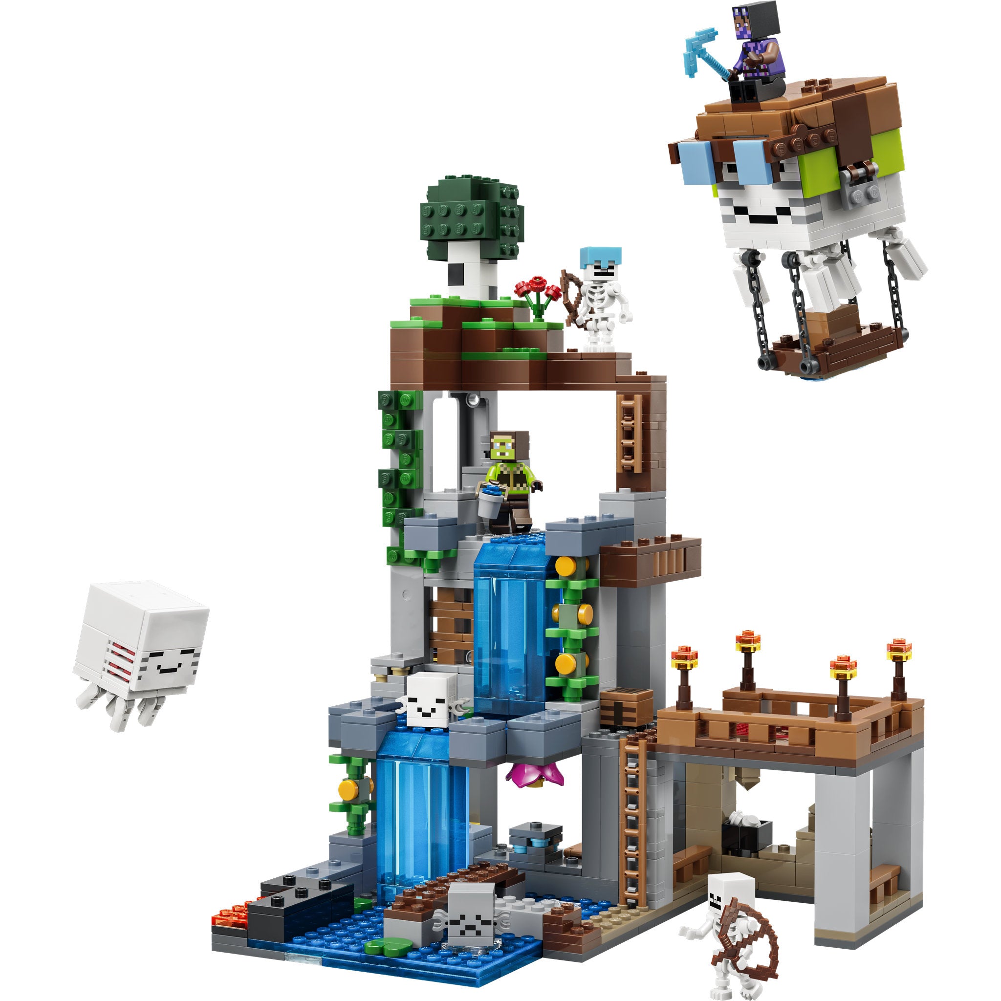 Assembled LEGO 21597 Minecraft Ghast Station Waterfall Set