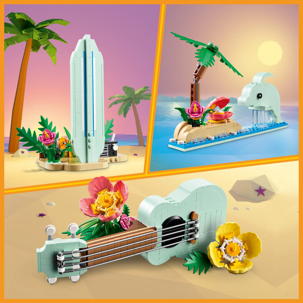 Build 3 different sets with the LEGO 31156 Creator Tropical Ukulele set