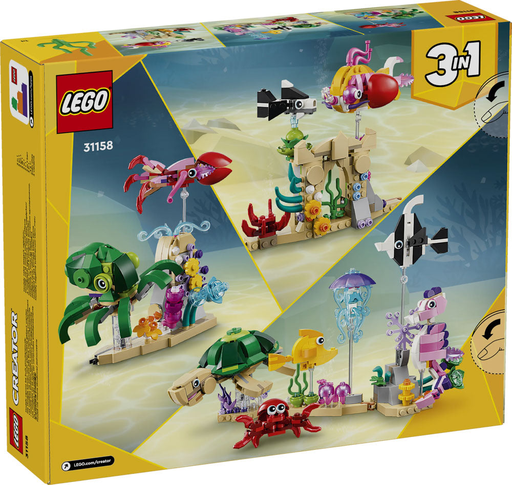 Back packaging of the LEGO 31158 Creator Sea Animals set