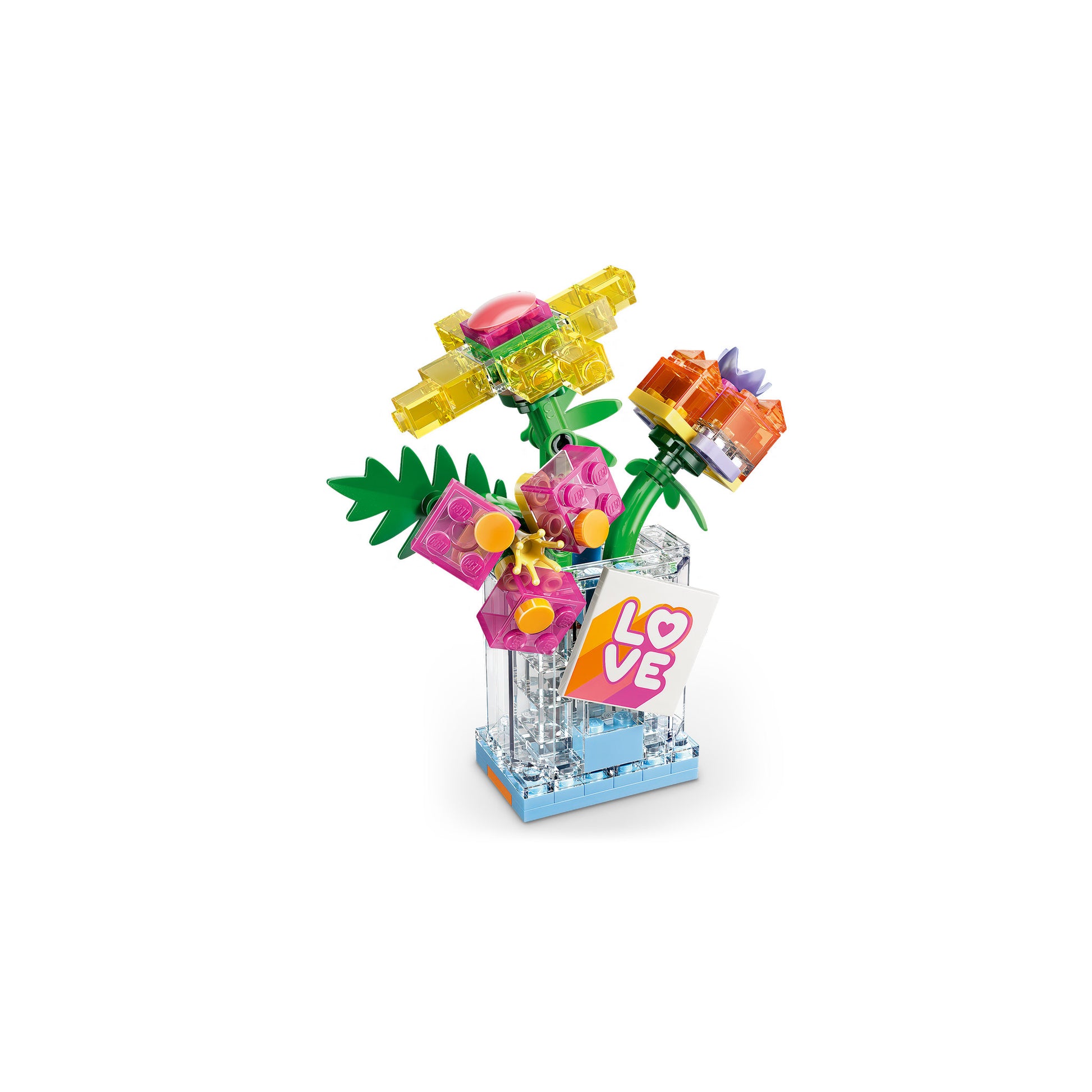 Assembled flower vase from the LEGO 31383 Creator 3 in 1 Floral Decor Perfume Bottle Set