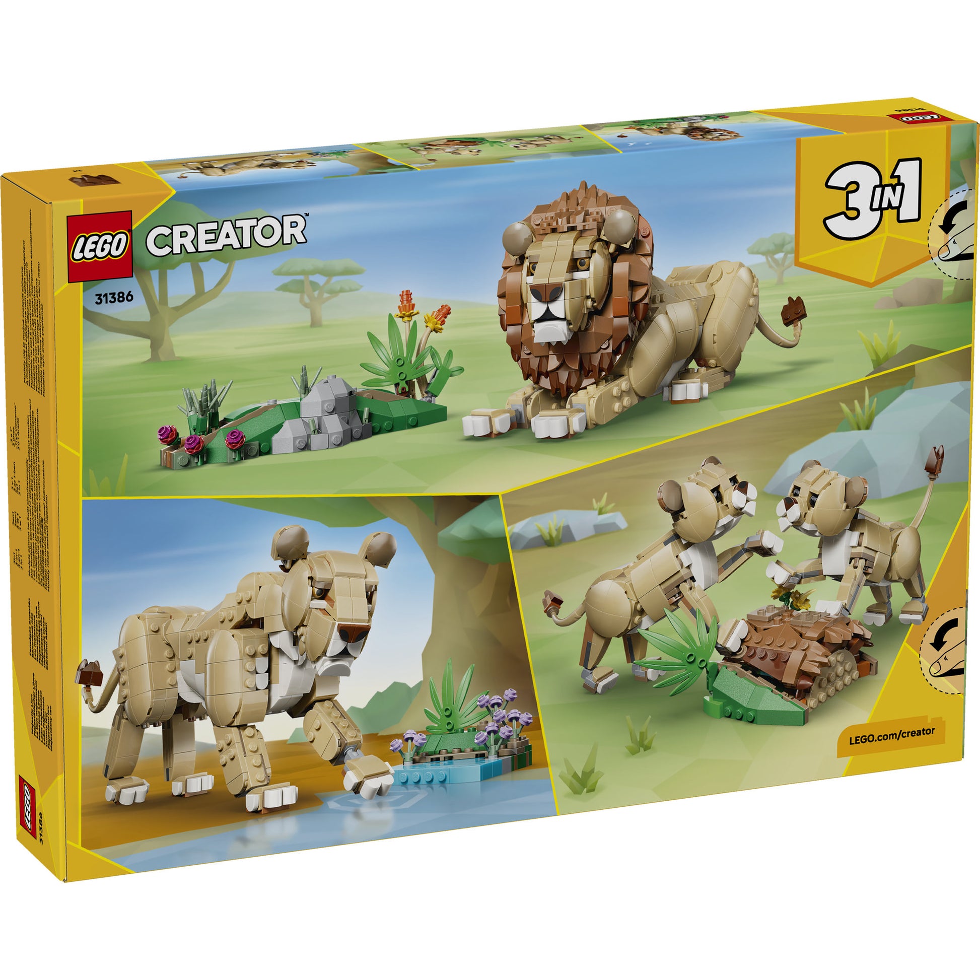 LEGO 31386 Creator 3 in 1 Wild Animals: Majestic Lion Set in packaging