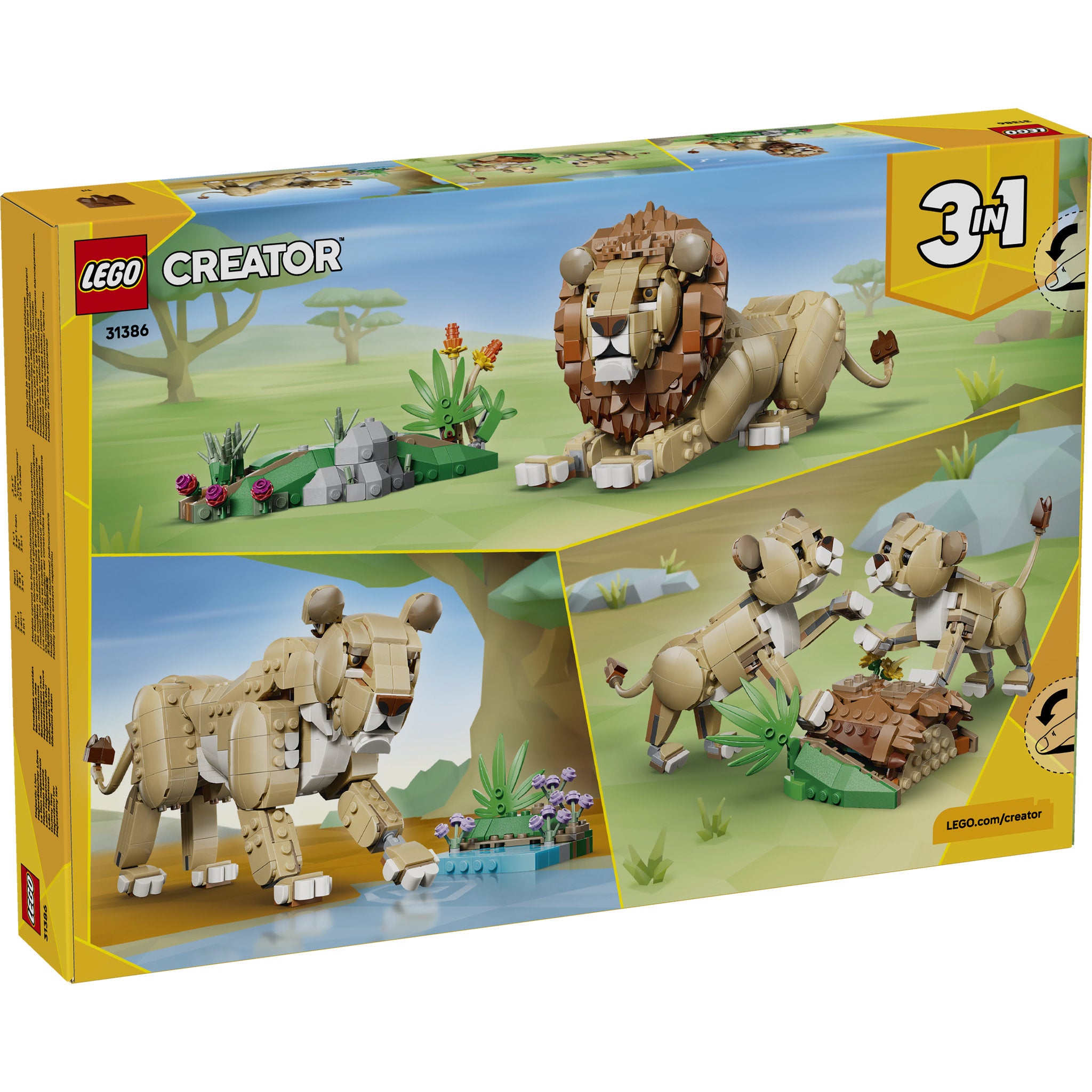 LEGO 31386 Creator 3 in 1 Wild Animals: Majestic Lion Set in packaging