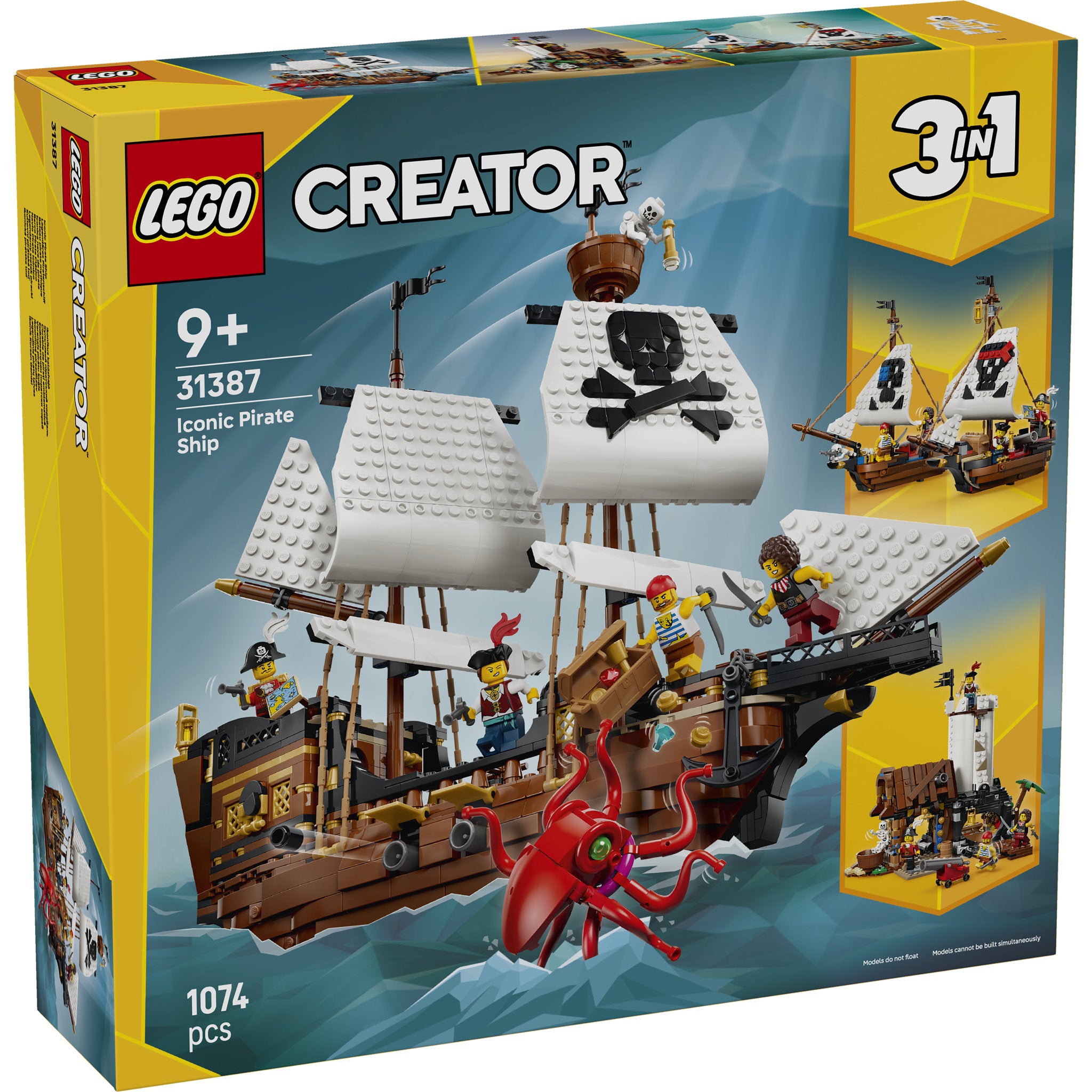 LEGO 31387 Creator Iconic Pirate Ship Skull Octopus Set front packaging