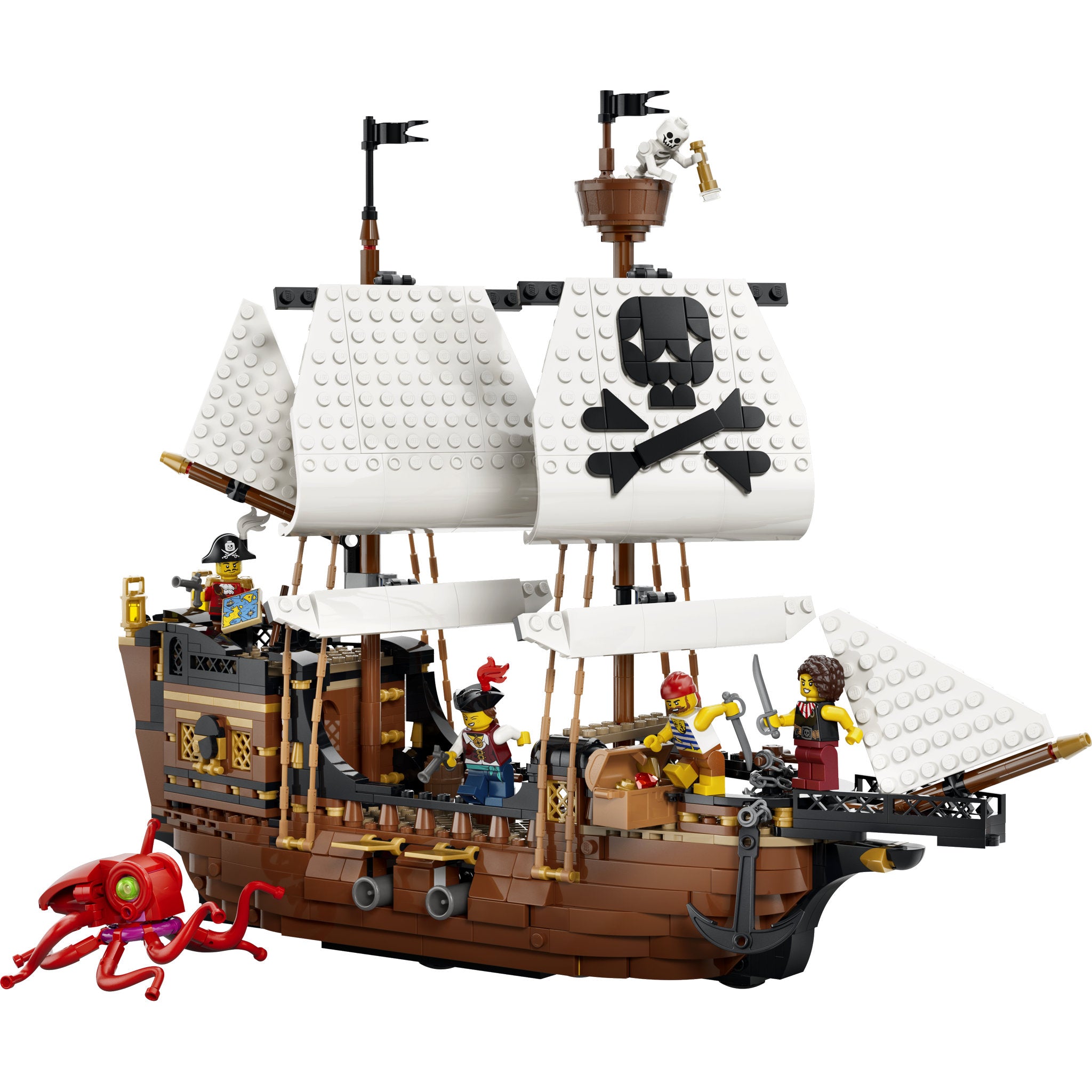 Assembled LEGO 31387 Creator Iconic Pirate Ship Skull Octopus Set
