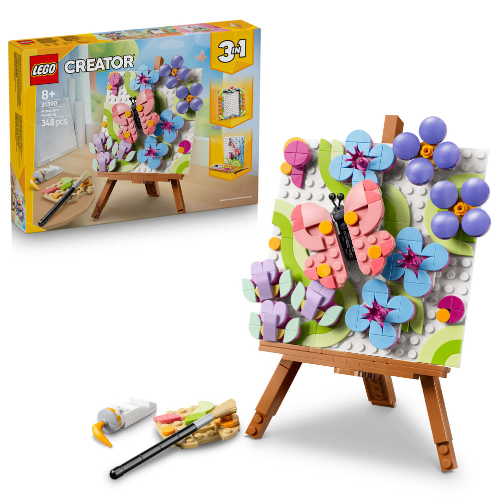 LEGO 31390 Creator Floral Art Decor Painting on Easel Set, assembled and in packaging