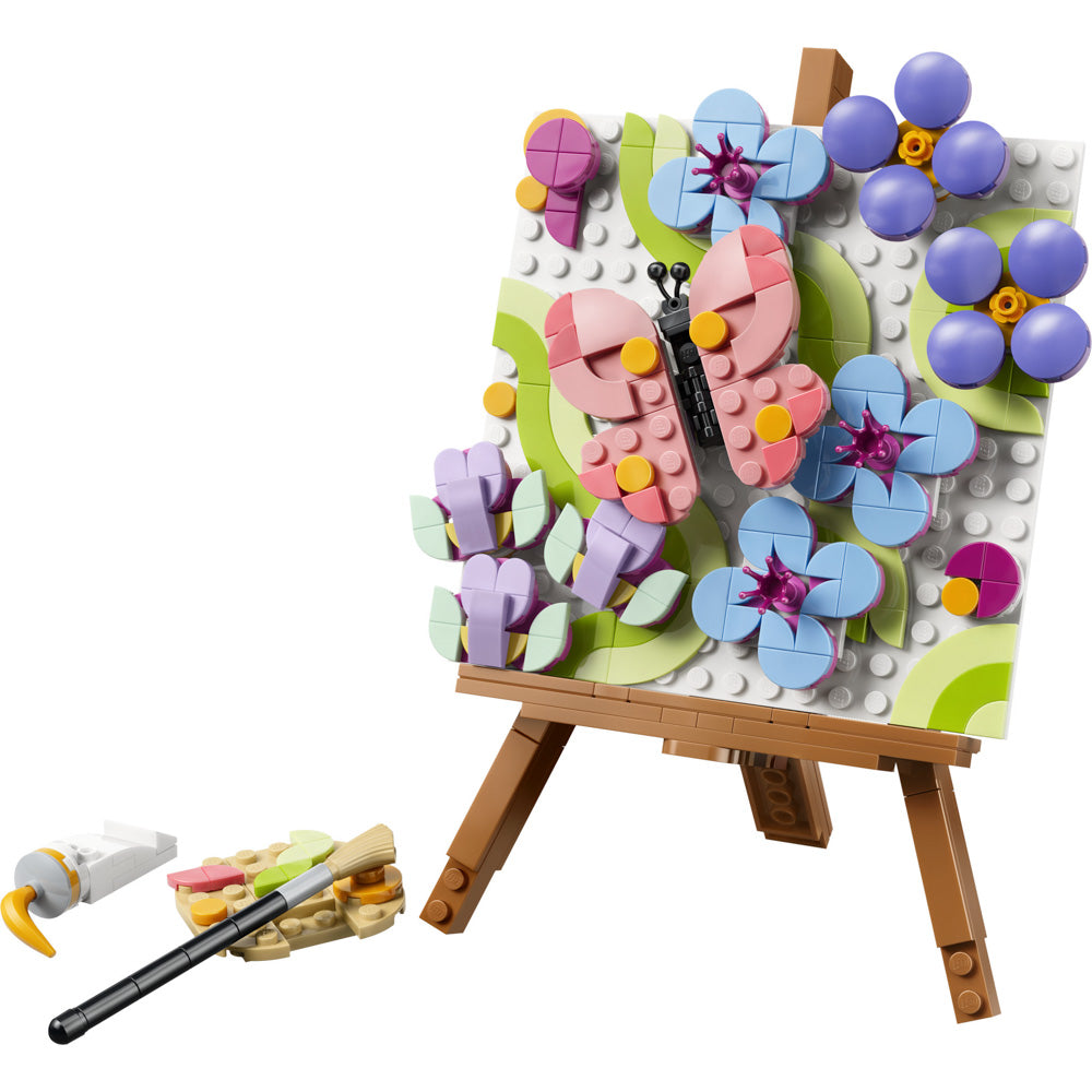 Assembled LEGO 31390 Creator Floral Art Decor Painting on Easel Set