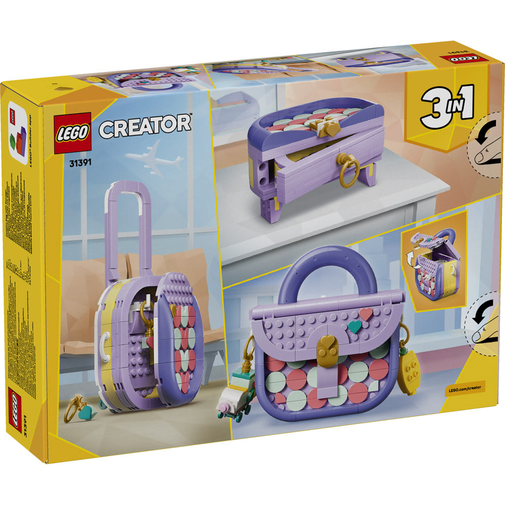 LEGO 31391 Creator Purple Art Fashion Bag Handbag with Storage Set packaging