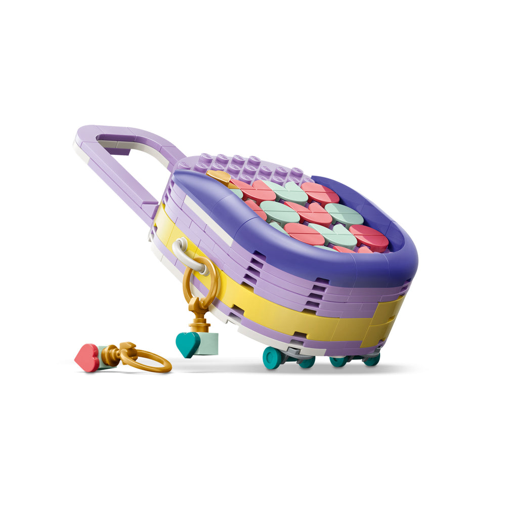 Assembled roller suitcase bag with wheels, in the LEGO 31391 Creator Purple Art Fashion Bag Handbag with Storage Set