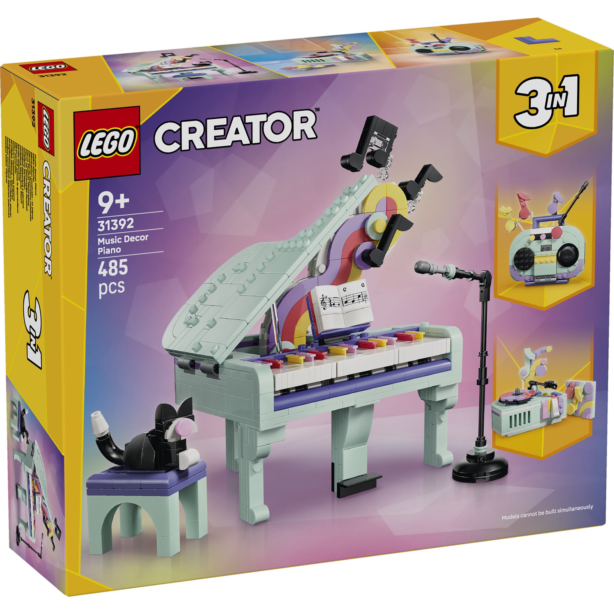 LEGO 31392 Creator Music Decor Piano With Cat Set in packaging