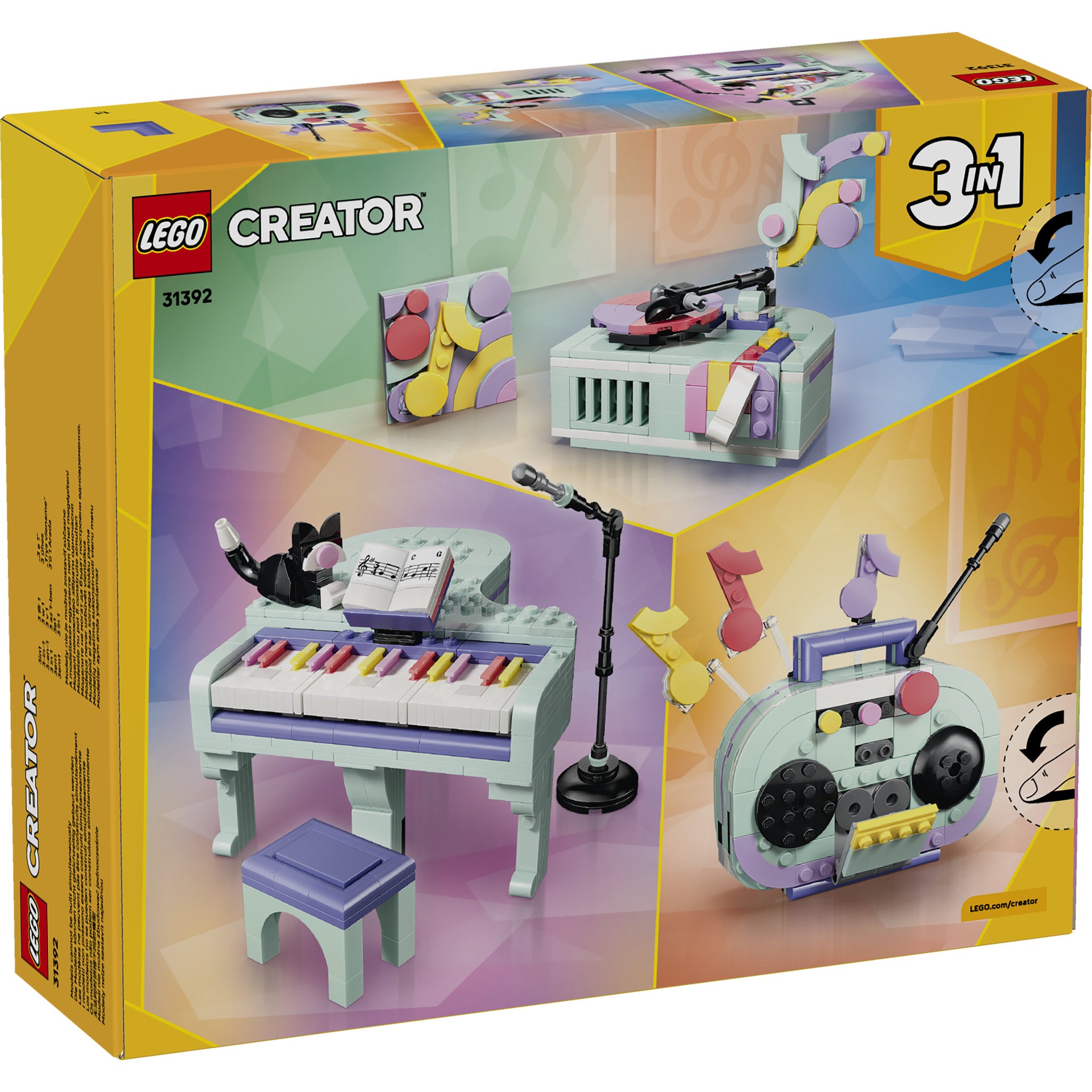 LEGO 31392 Creator Music Decor Piano With Cat Set in packaging