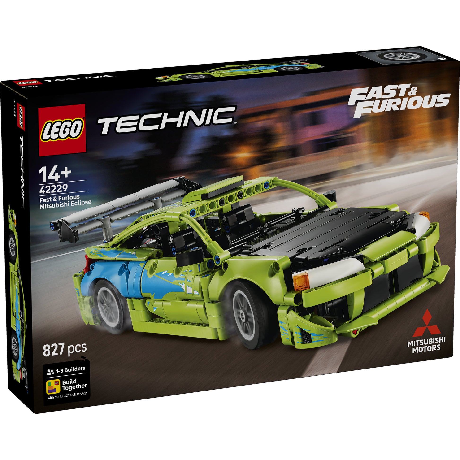 LEGO 42229 Technic Fast and Furious Green Mitsubishi Eclipse Car Set in packaging