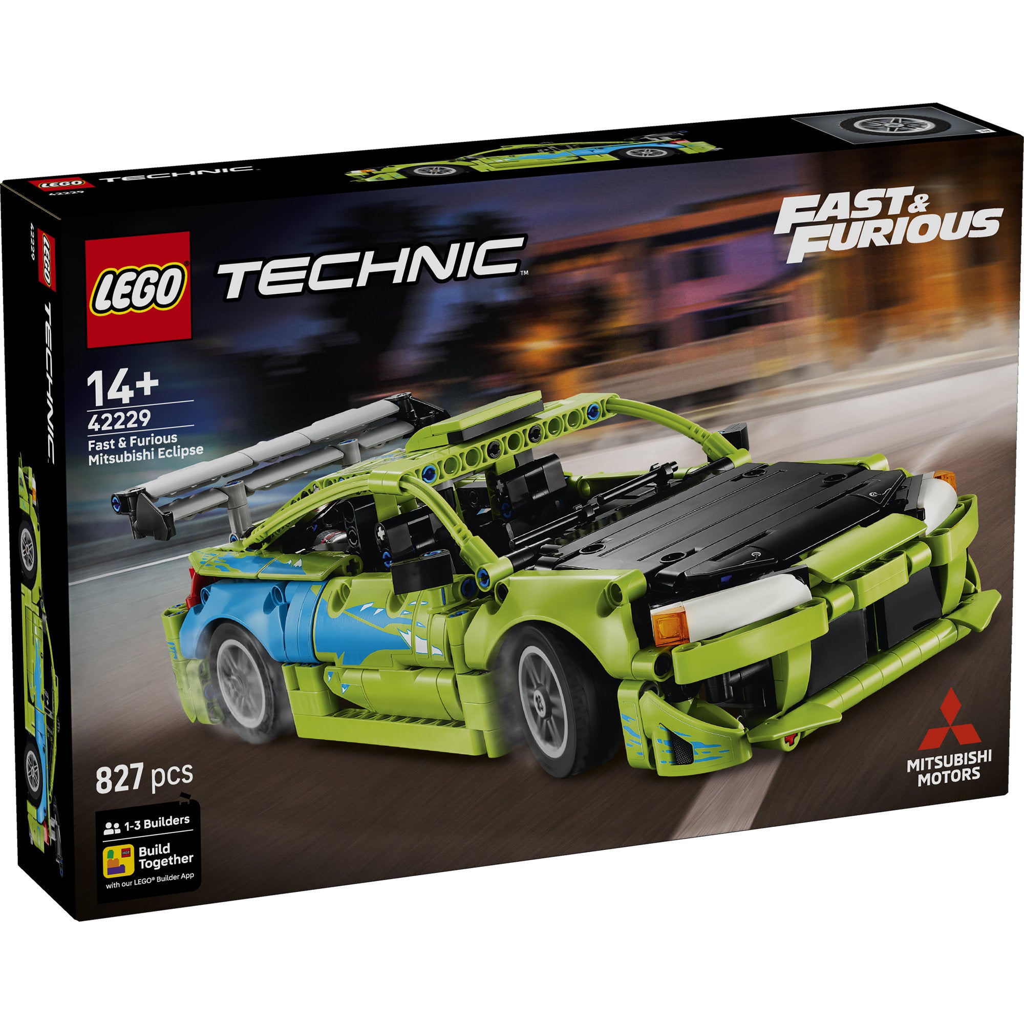 LEGO 42229 Technic Fast and Furious Green Mitsubishi Eclipse Car Set in packaging