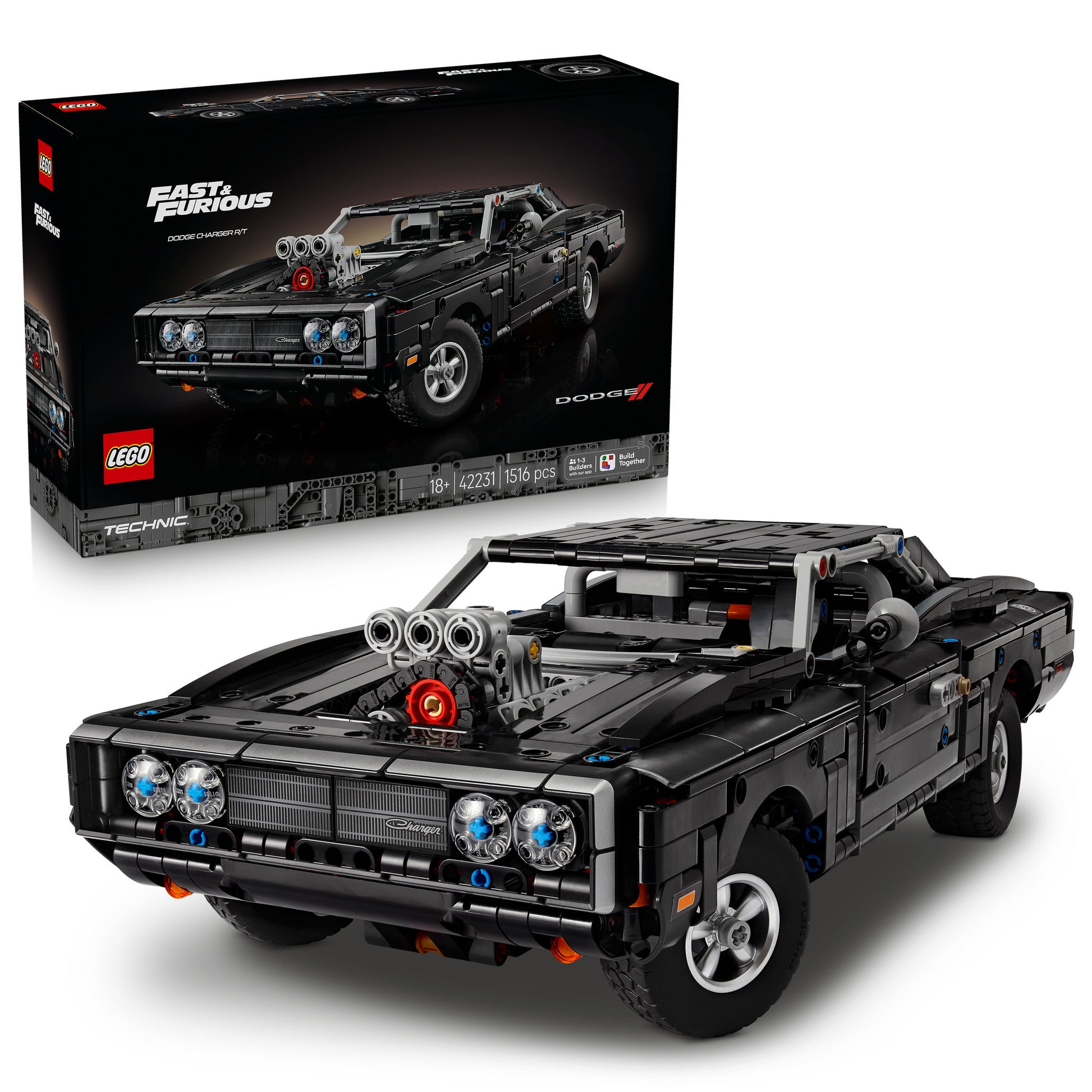LEGO 42231 Technic Fast And Furious Dodge Charger RT Car Set assembled, and in packaging
