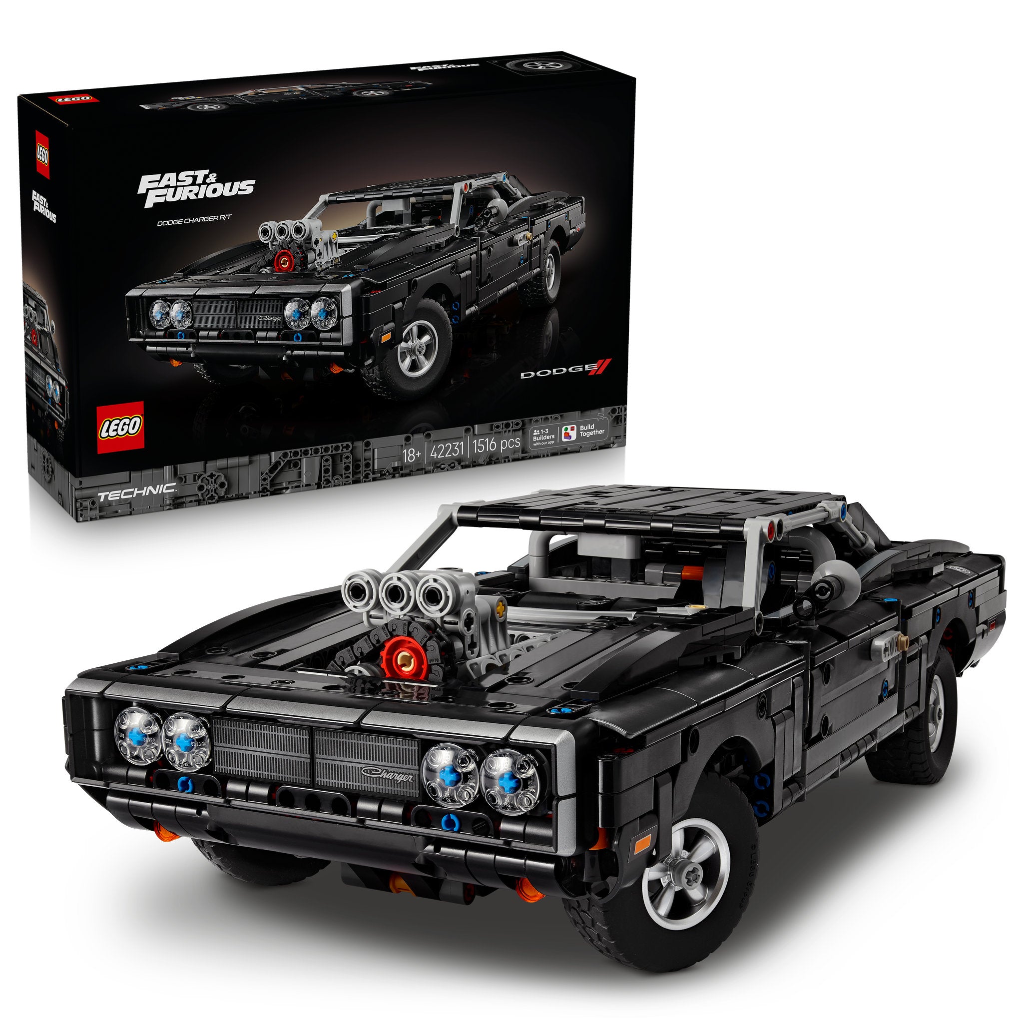 LEGO 42231 Technic Fast And Furious Dodge Charger RT Car Set assembled, and in packaging