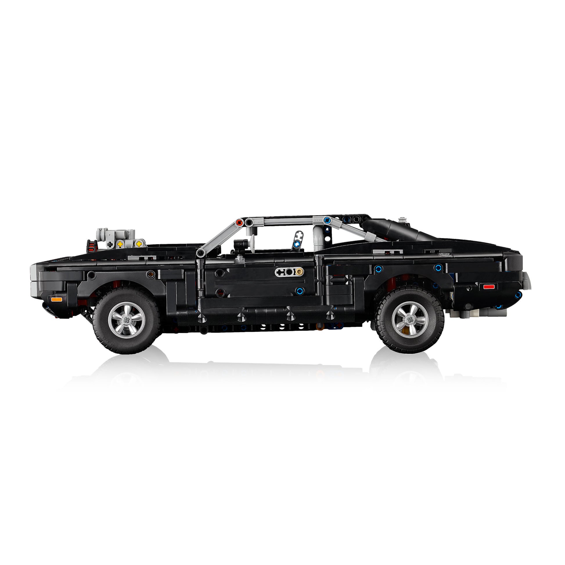 Side view of assembled LEGO 42231 Technic Fast And Furious Dodge Charger RT Car Set