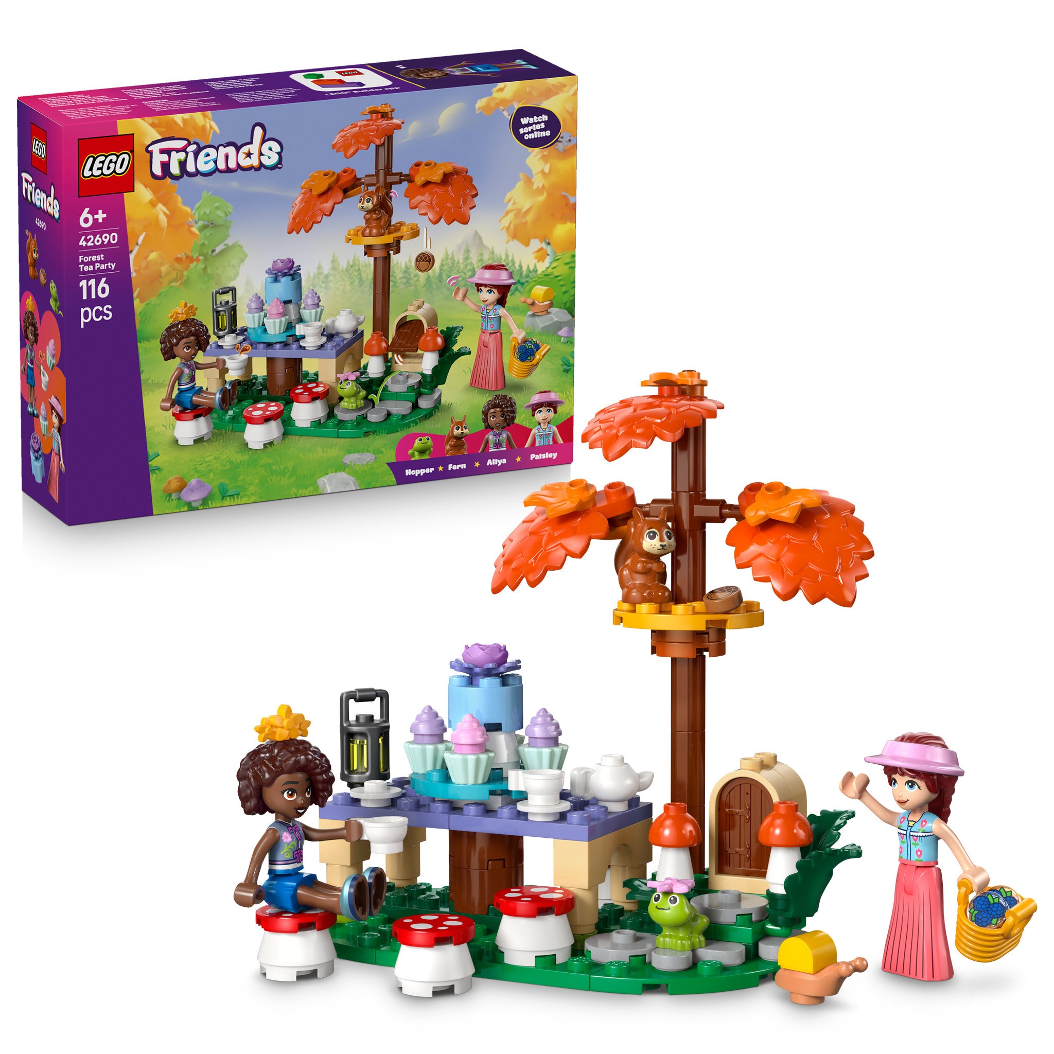 LEGO 42690 Friends Forest Tea Party Set assembled, and in packaging