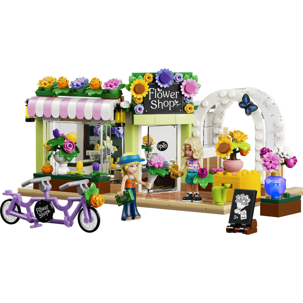 Assembled minifigures in the LEGO 42693 Friends Creative Flower Shop Set